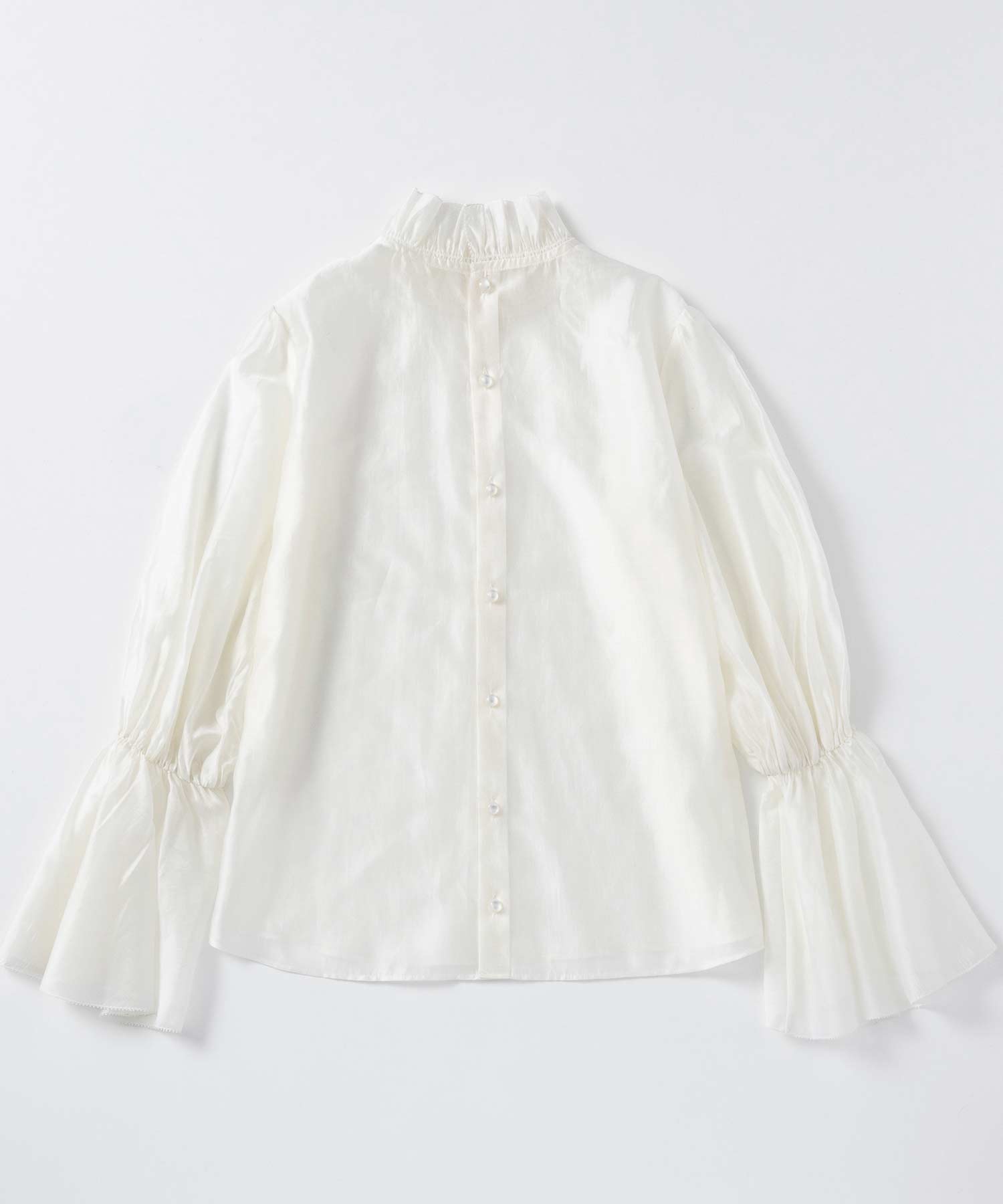 フレアスリーブ スタンドネックシアーブラウス【セレモニー/オケージョン】