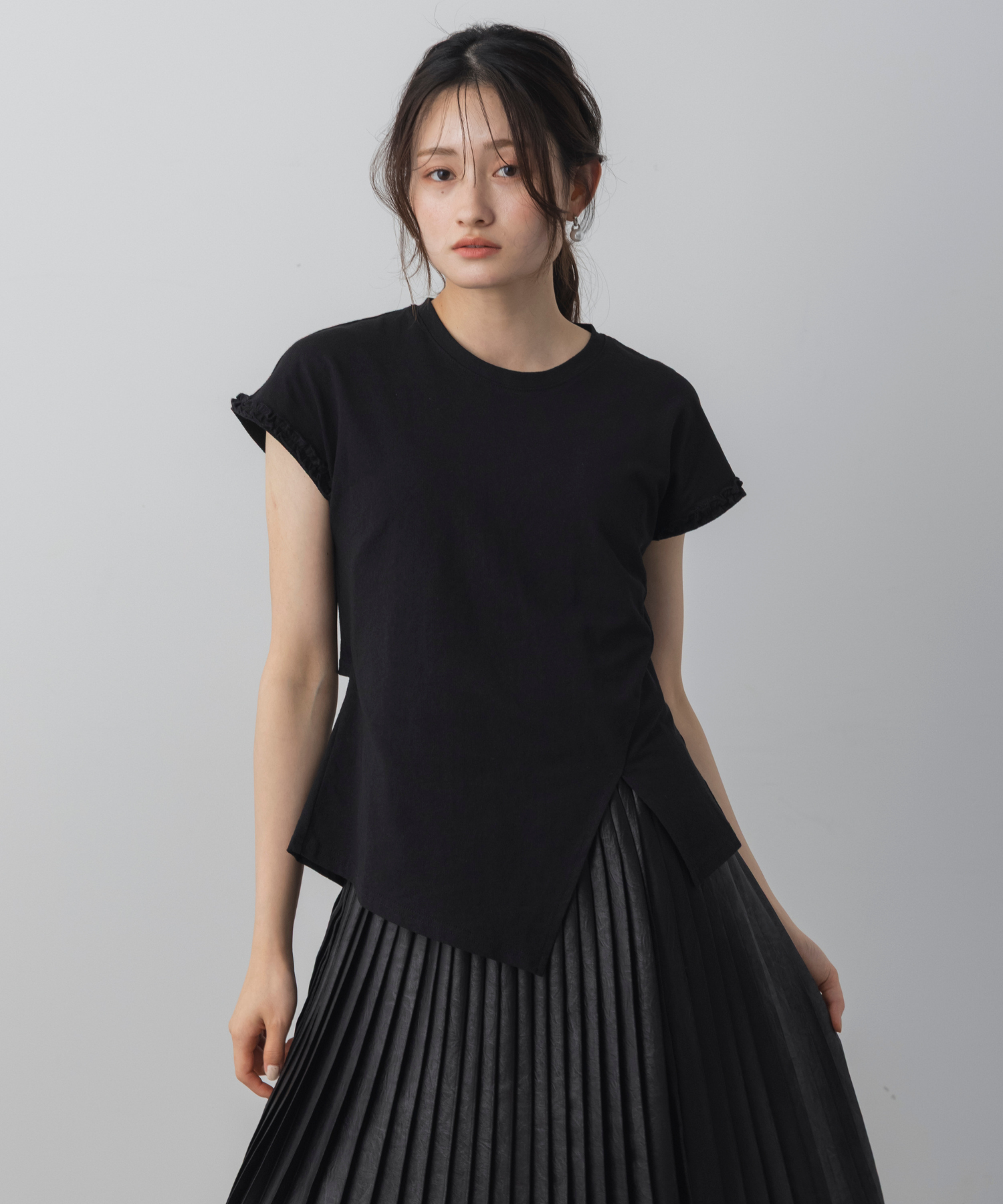【6月下旬お届け】フリルスリーブデザインTシャツ