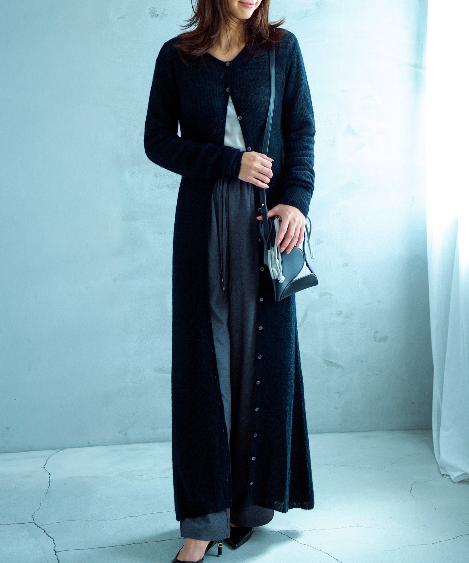 美品✨　マレーラ　ロングカーディガン　ワンピース　マキシ丈 モヘヤタッチ 2WAYロングカーディガンワンピース｜AJUGA.（アジュガ