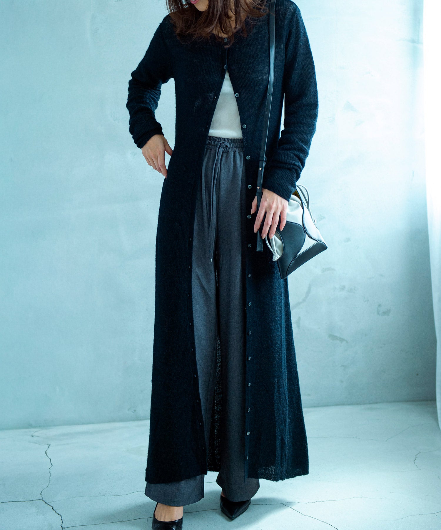 美品◎HaaT ISSEY MIYAKE ロングカーディガン ワンピース モヘヤタッチ 2WAYロングカーディガンワンピース｜AJUGA.（アジュガ