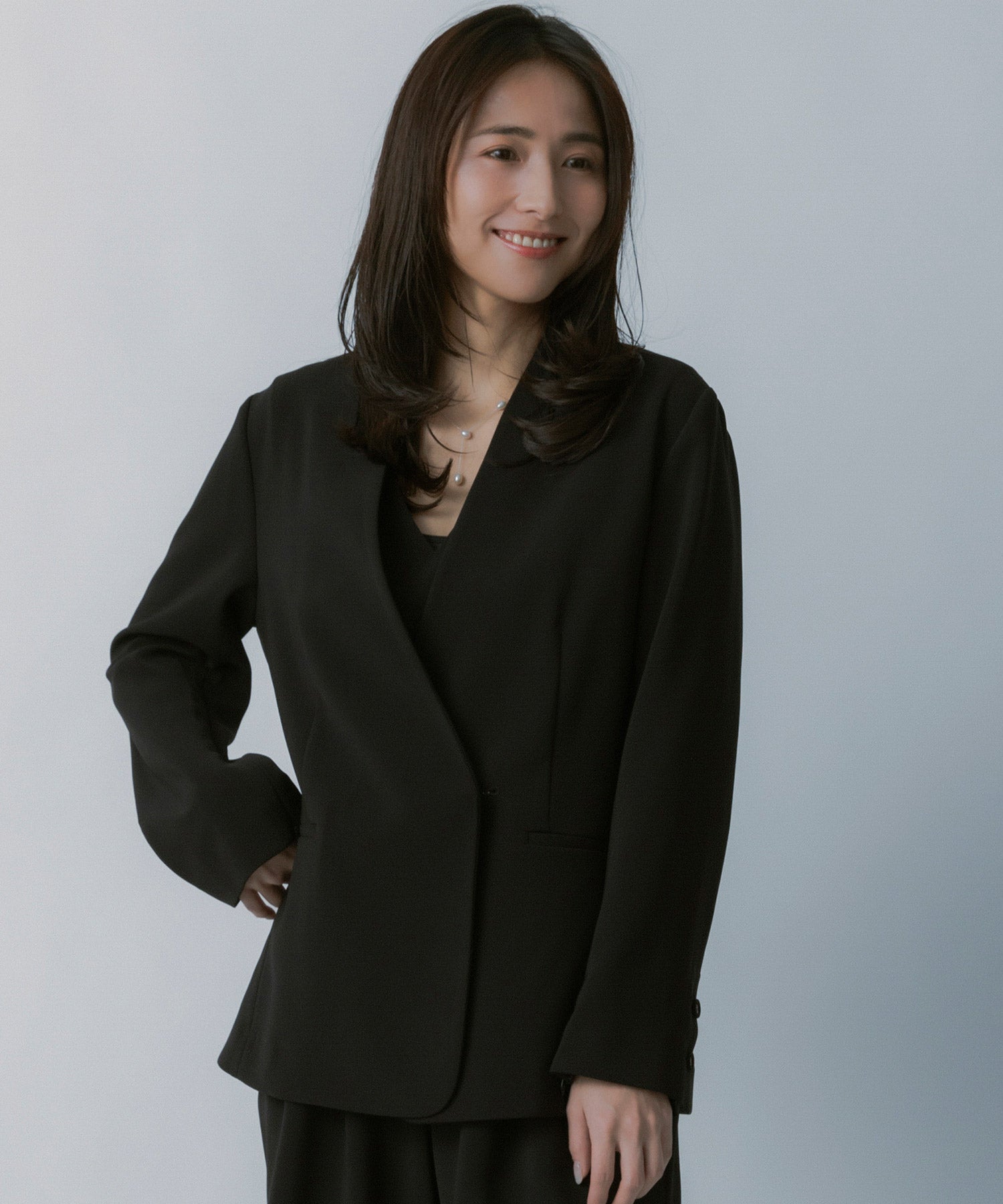 2WAYスリーブ イージーノーカラージャケット【セレモニー/オケージョン】