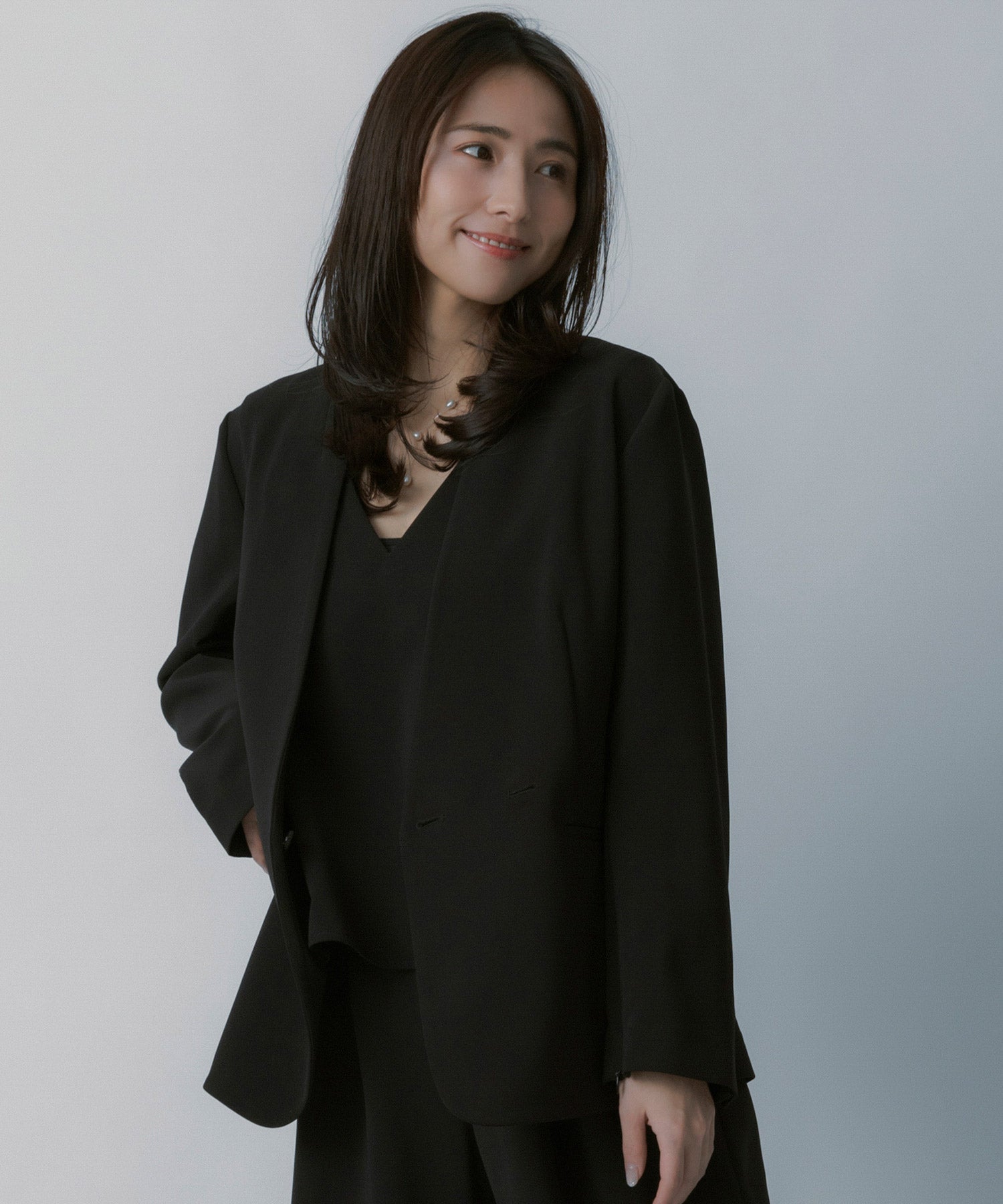 2WAYスリーブ イージーノーカラージャケット【セレモニー/オケージョン】