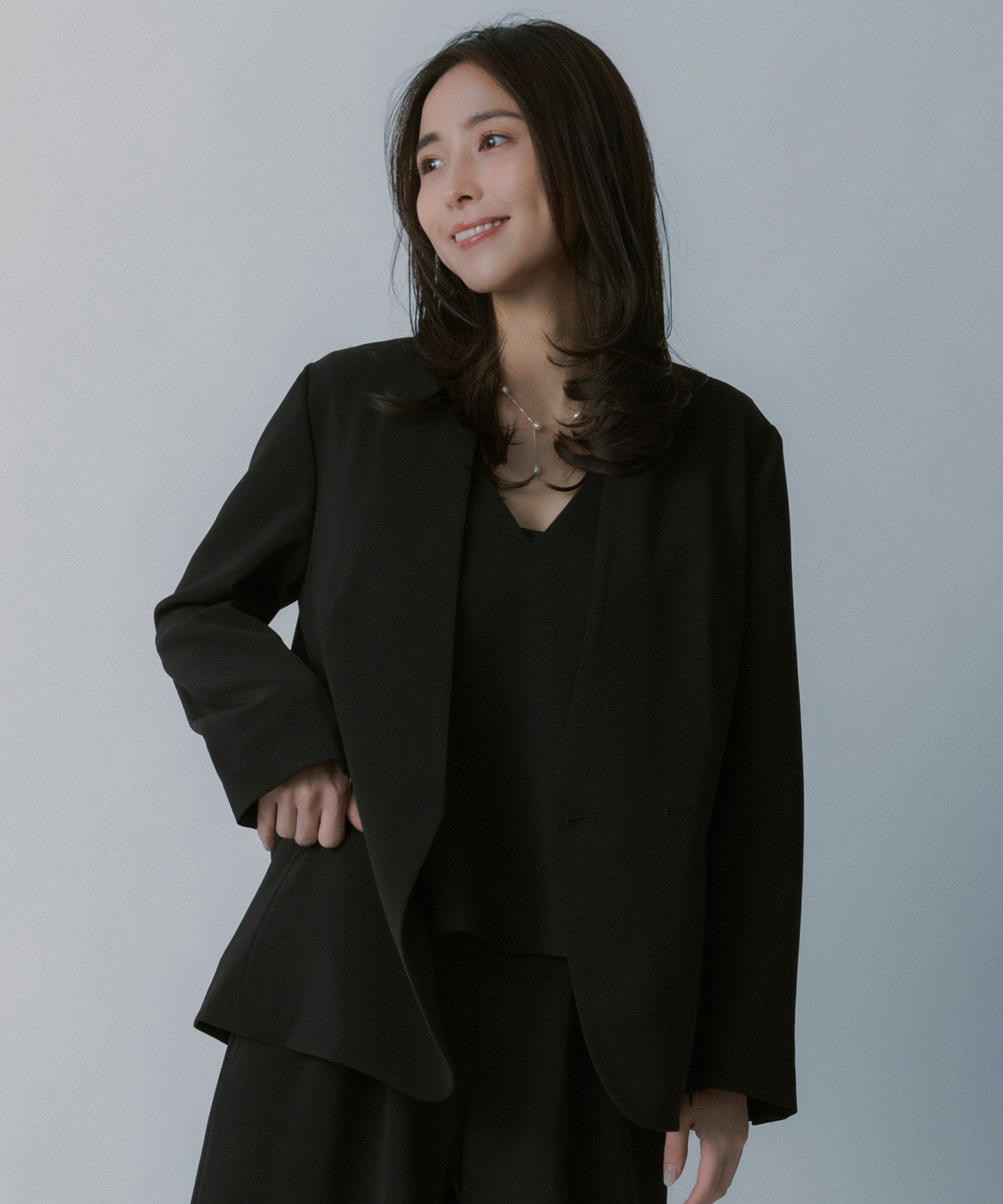 2WAYスリーブ イージーノーカラージャケット【セレモニー/オケージョン】