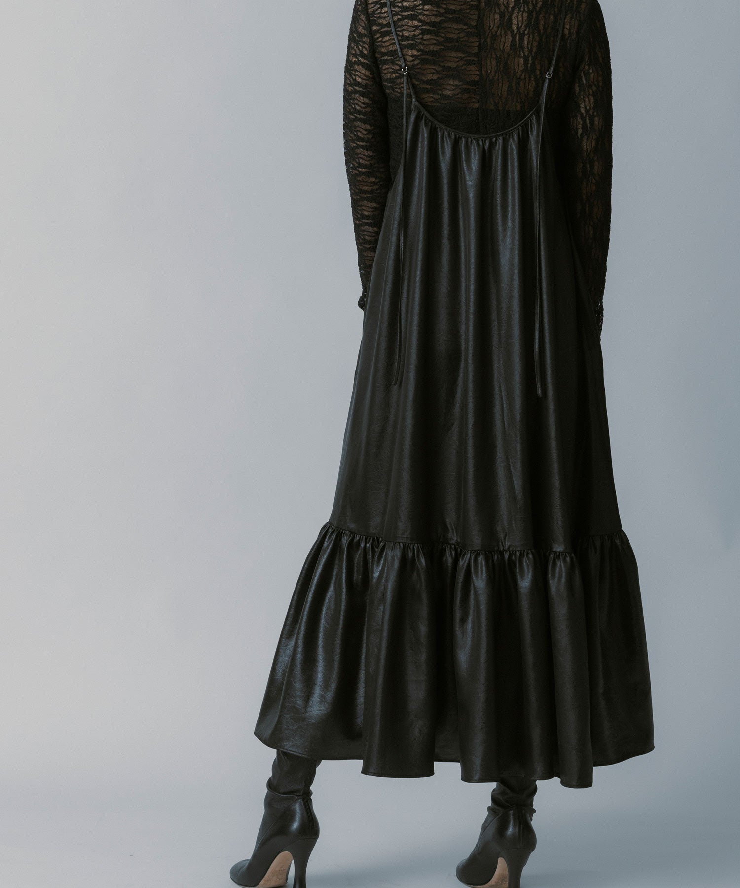 レザーライク キャミソールワンピース