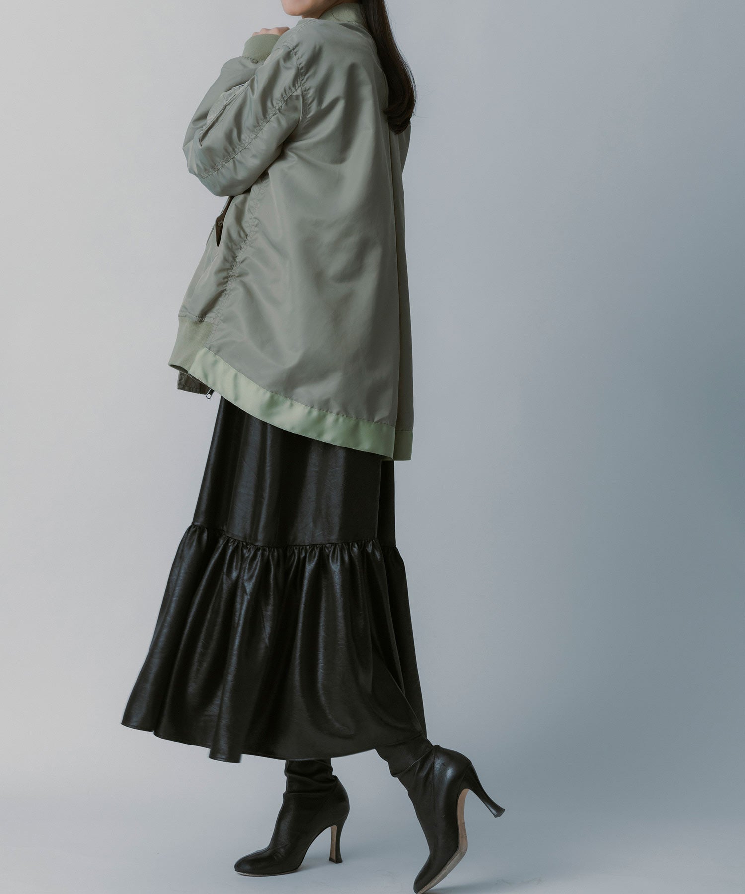 レザーライク キャミソールワンピース