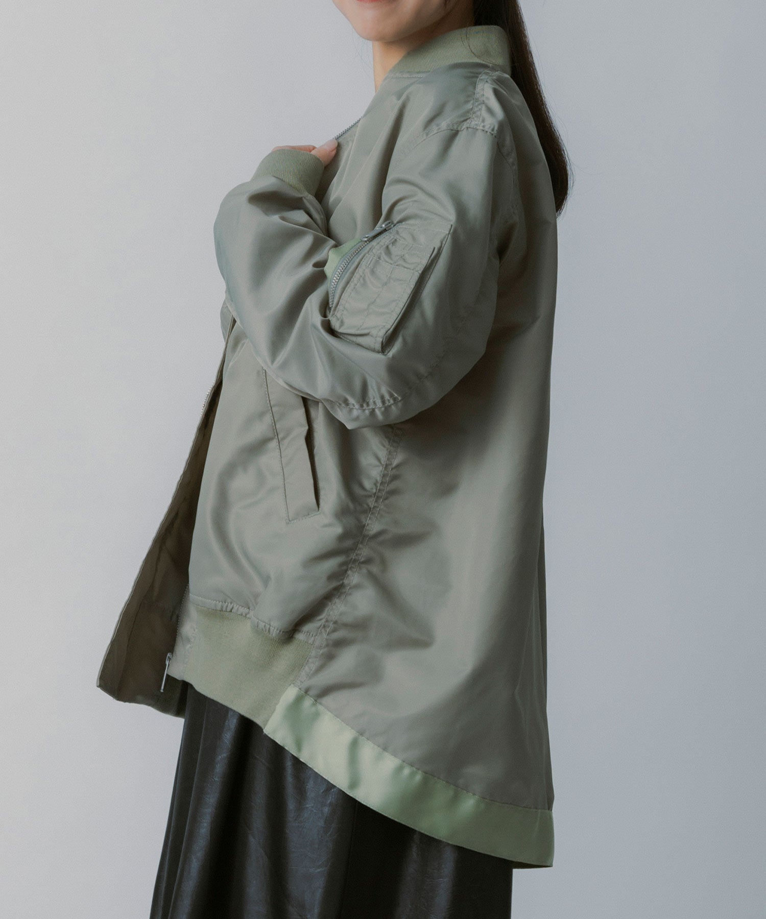 ロングシルエット MA-1ブルゾン