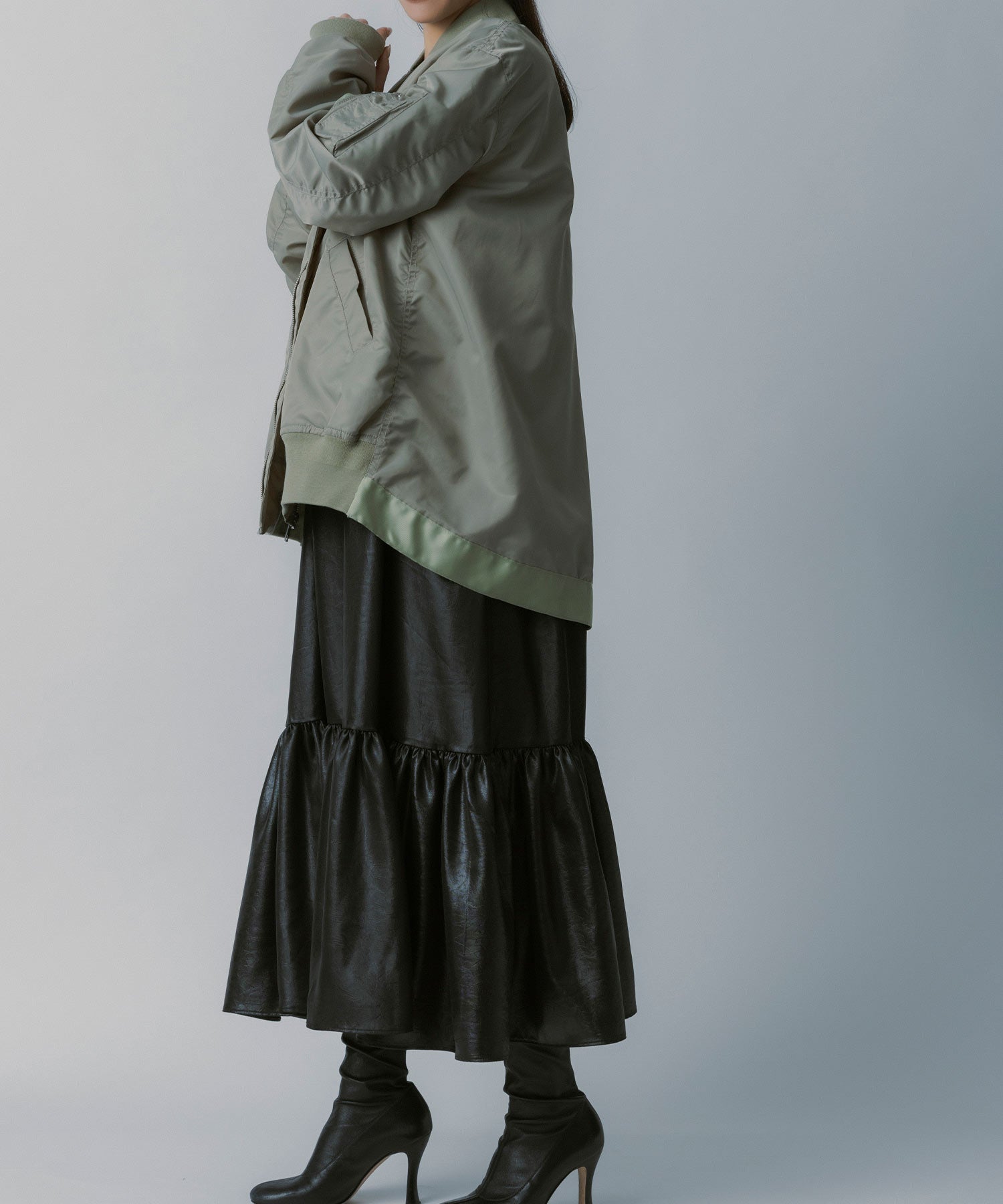 レザーライク キャミソールワンピース