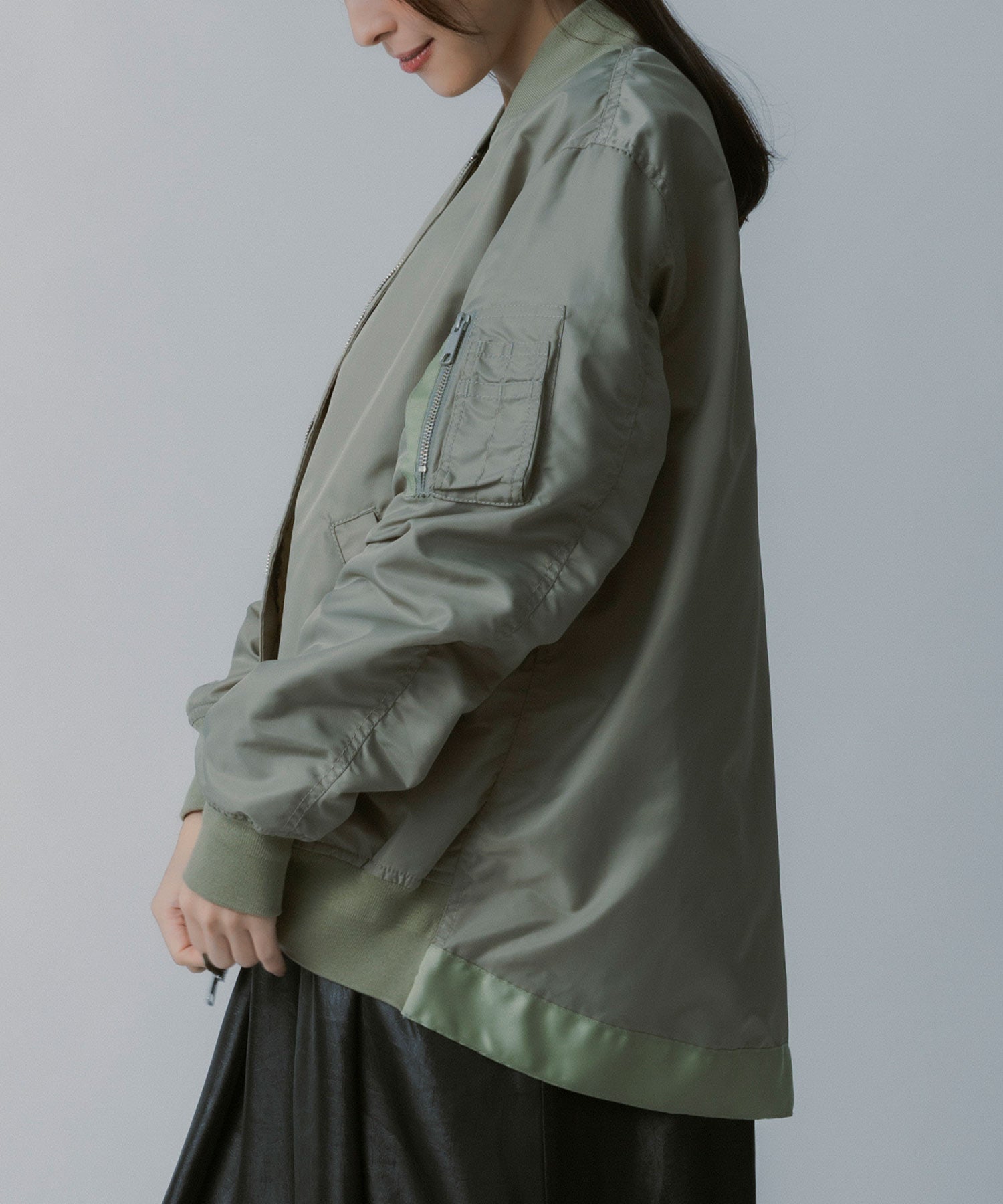 ロングシルエット MA-1ブルゾン