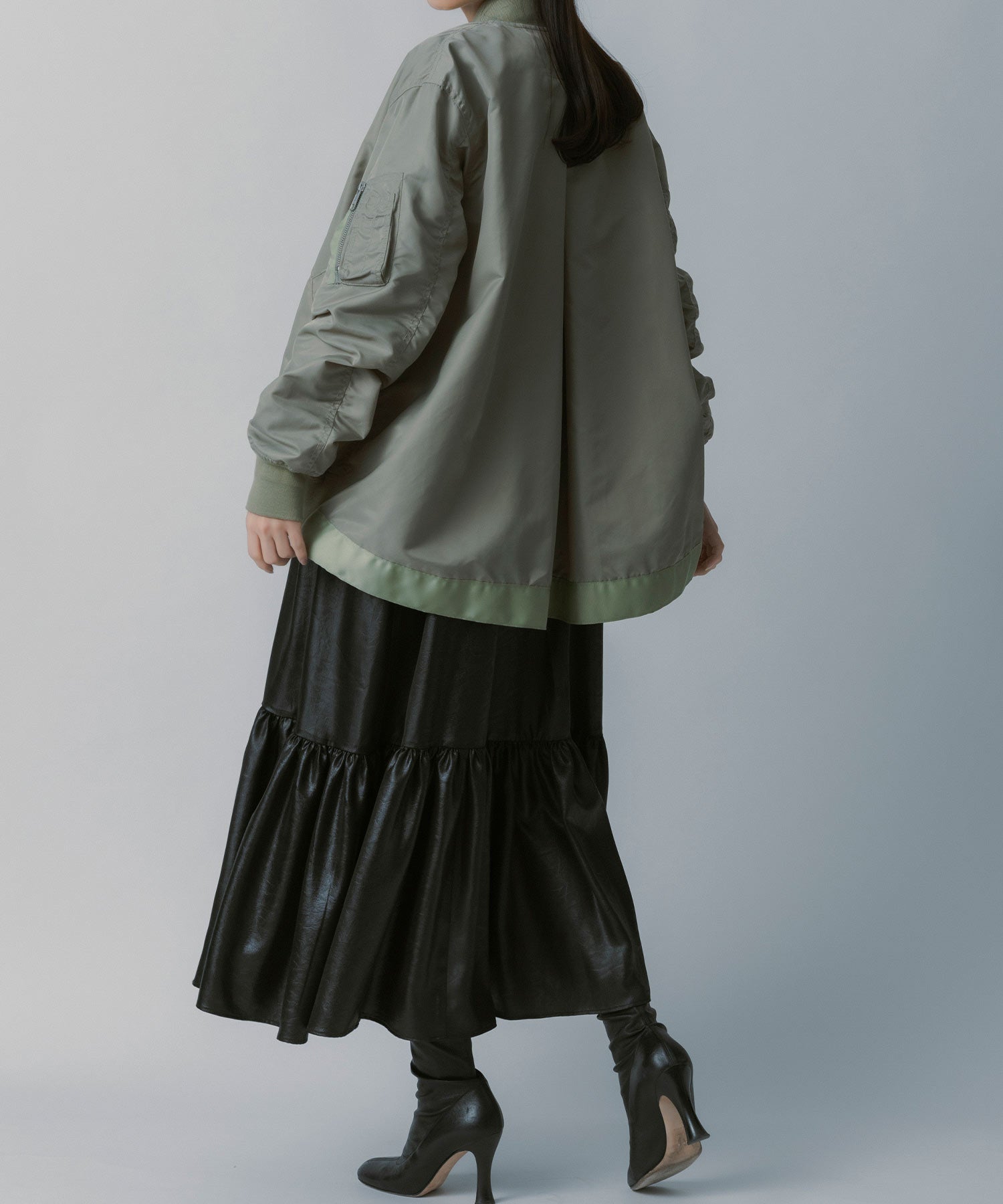 レザーライク キャミソールワンピース