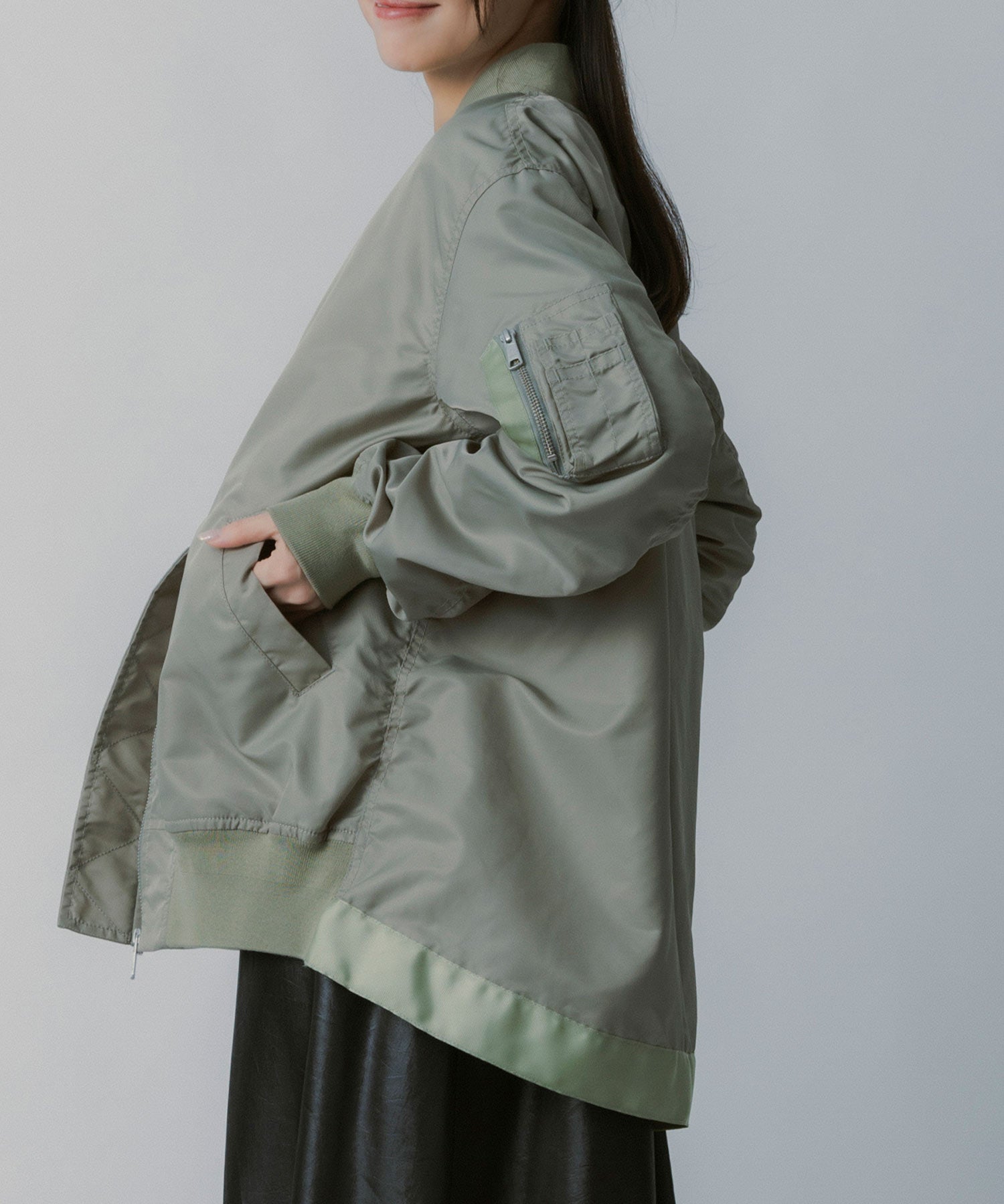 ロングシルエット MA-1ブルゾン