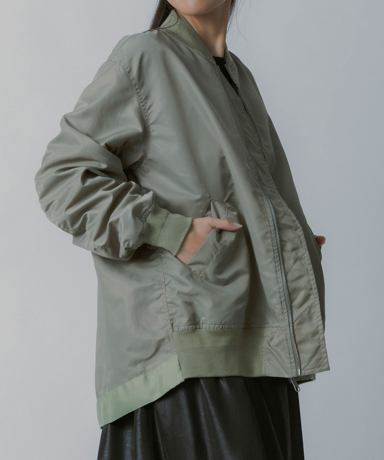 ロングシルエット MA-1ブルゾン