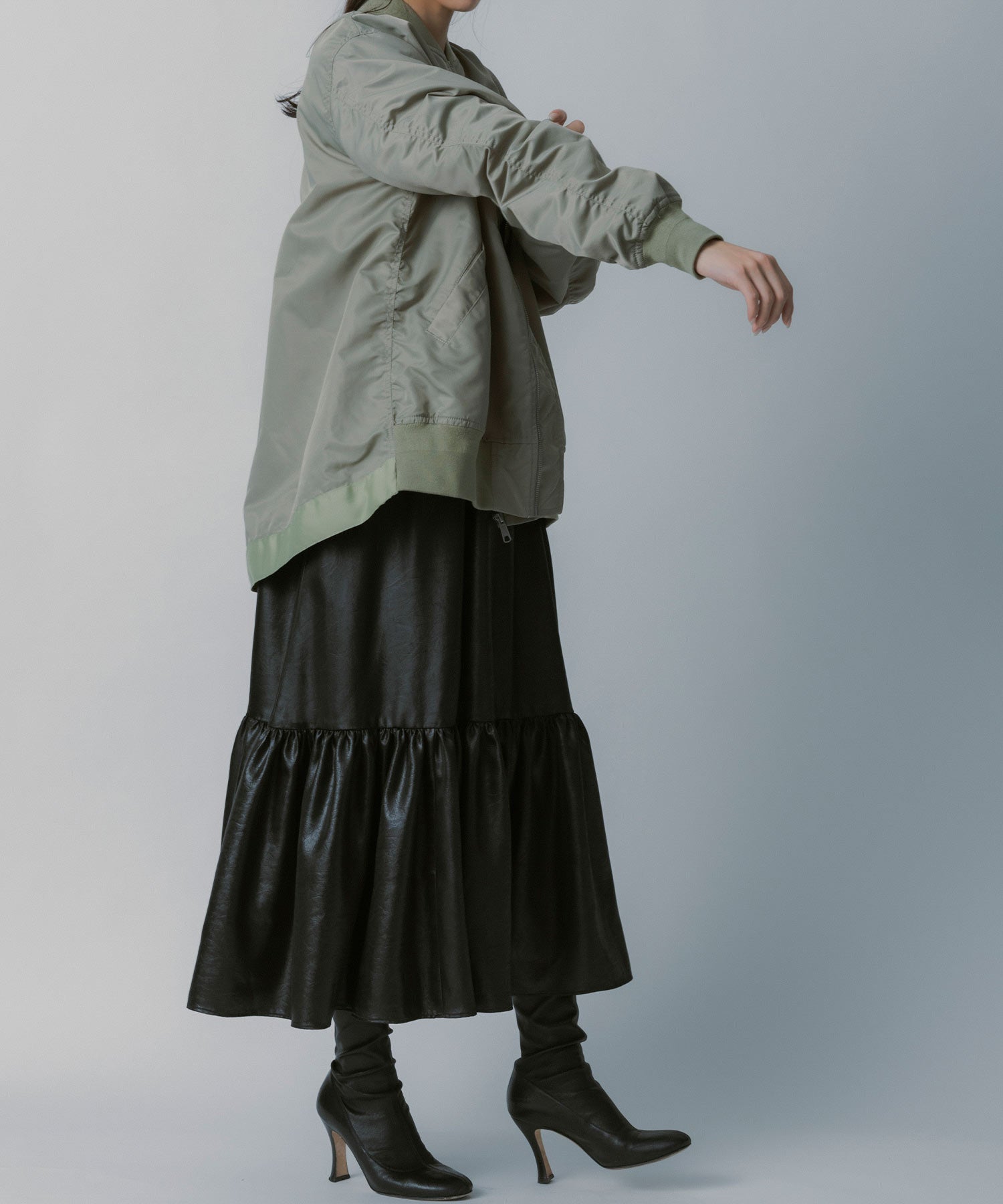 レザーライク キャミソールワンピース