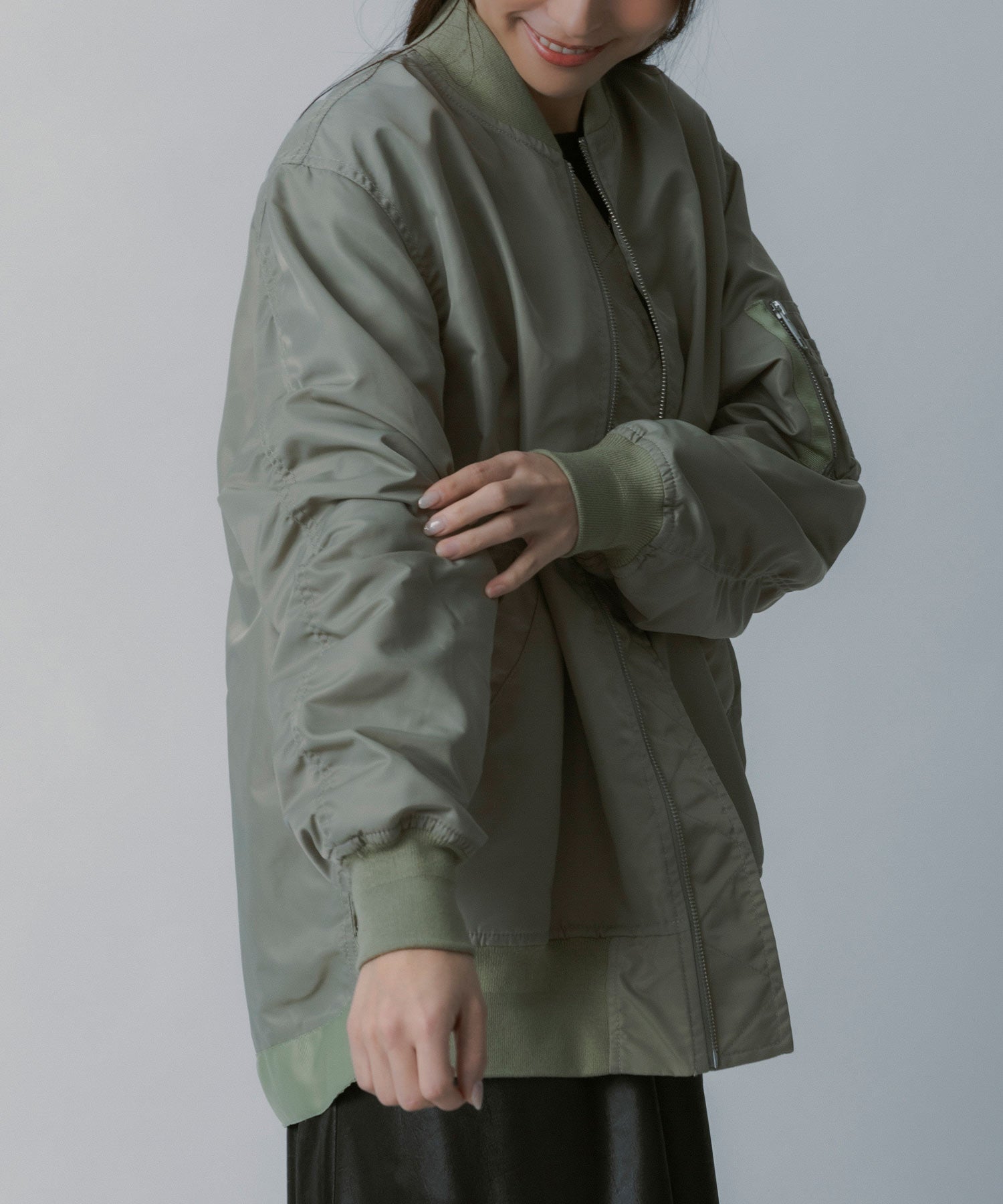 ロングシルエット MA-1ブルゾン