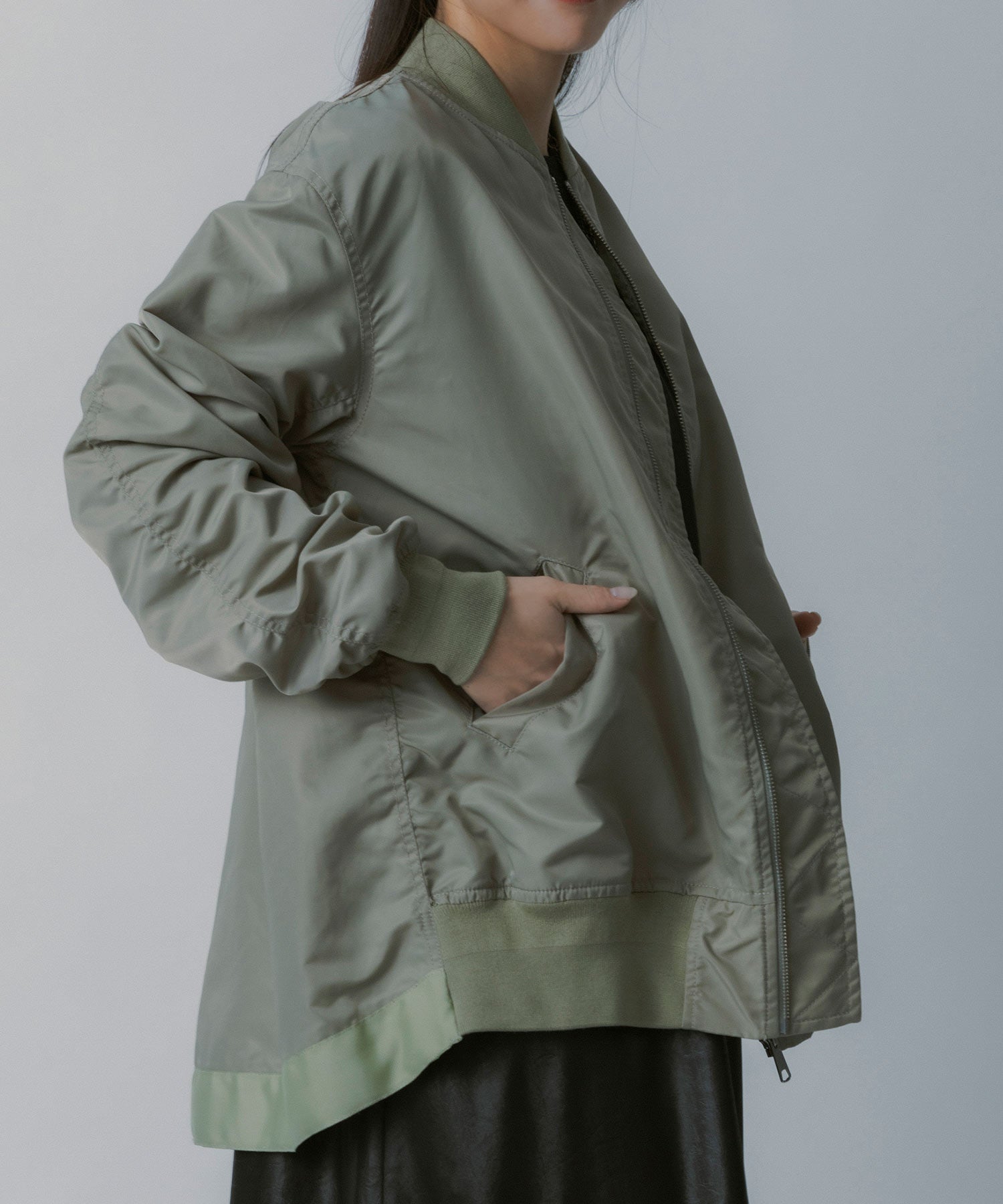 ロングシルエット MA-1ブルゾン