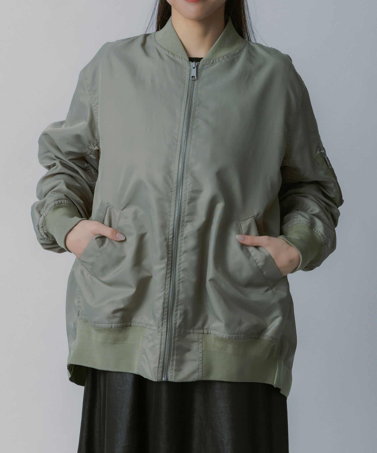 ロングシルエット MA-1ブルゾン