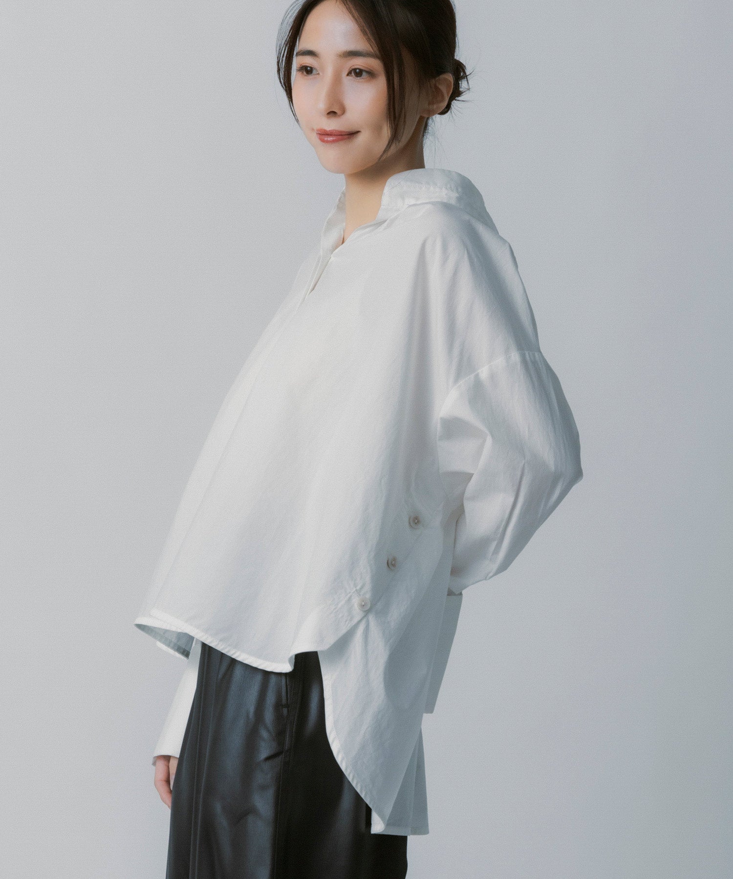 サイドボタン付き スキッパーシャツ【セレモニー/オケージョン】