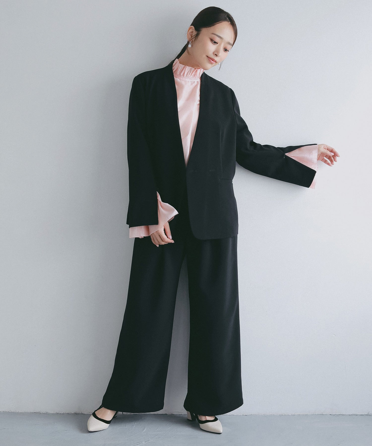 イージーストレートワイドパンツ【セレモニー/オケージョン】