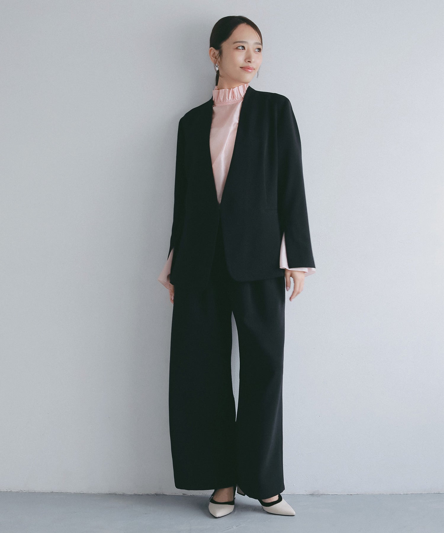 イージーストレートワイドパンツ【セレモニー/オケージョン】