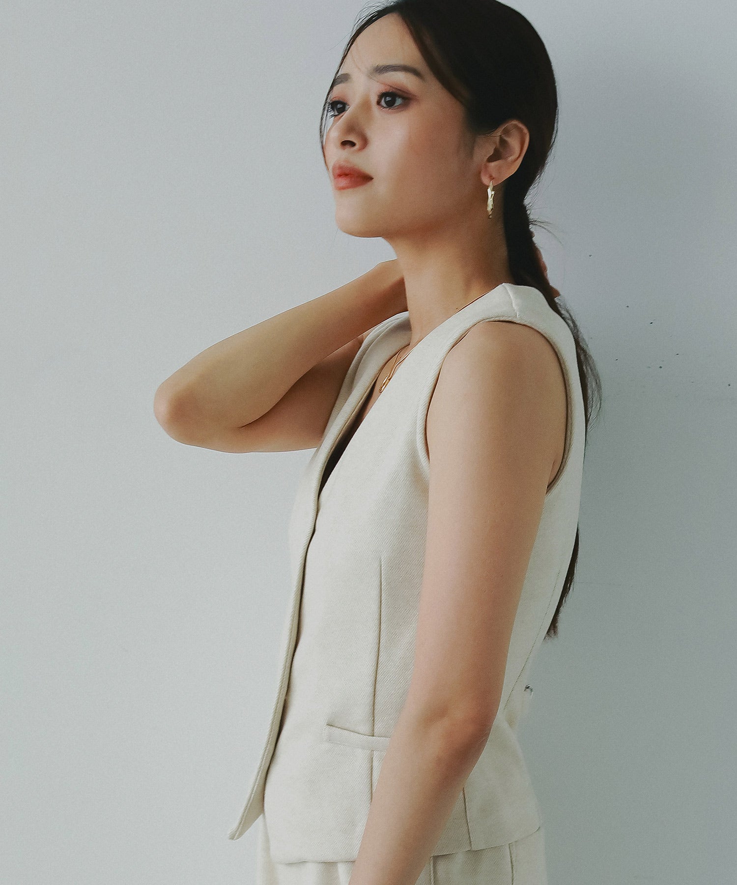 フェルトニットVネックジレ