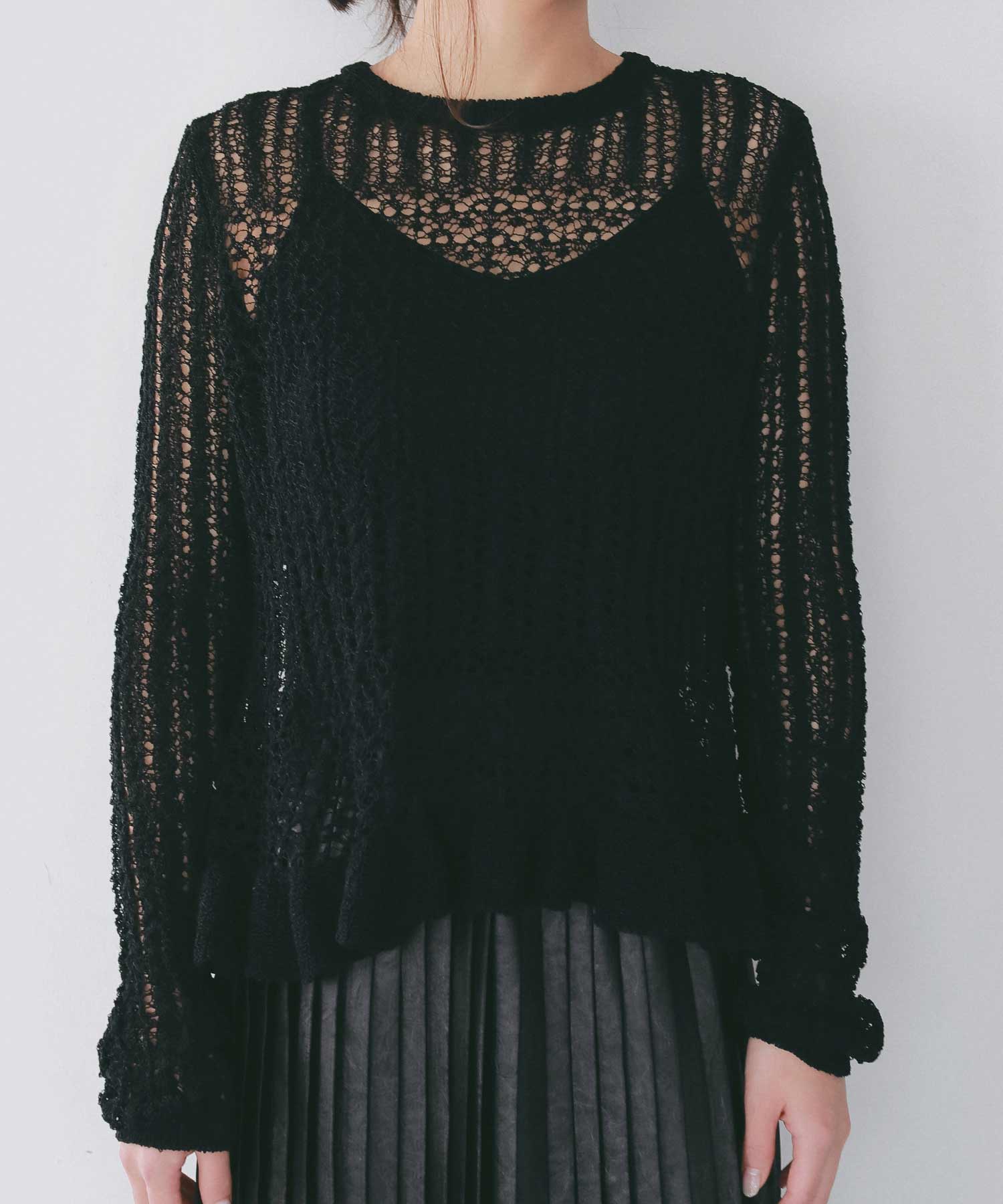 ペプラムクロシェ シアーニット