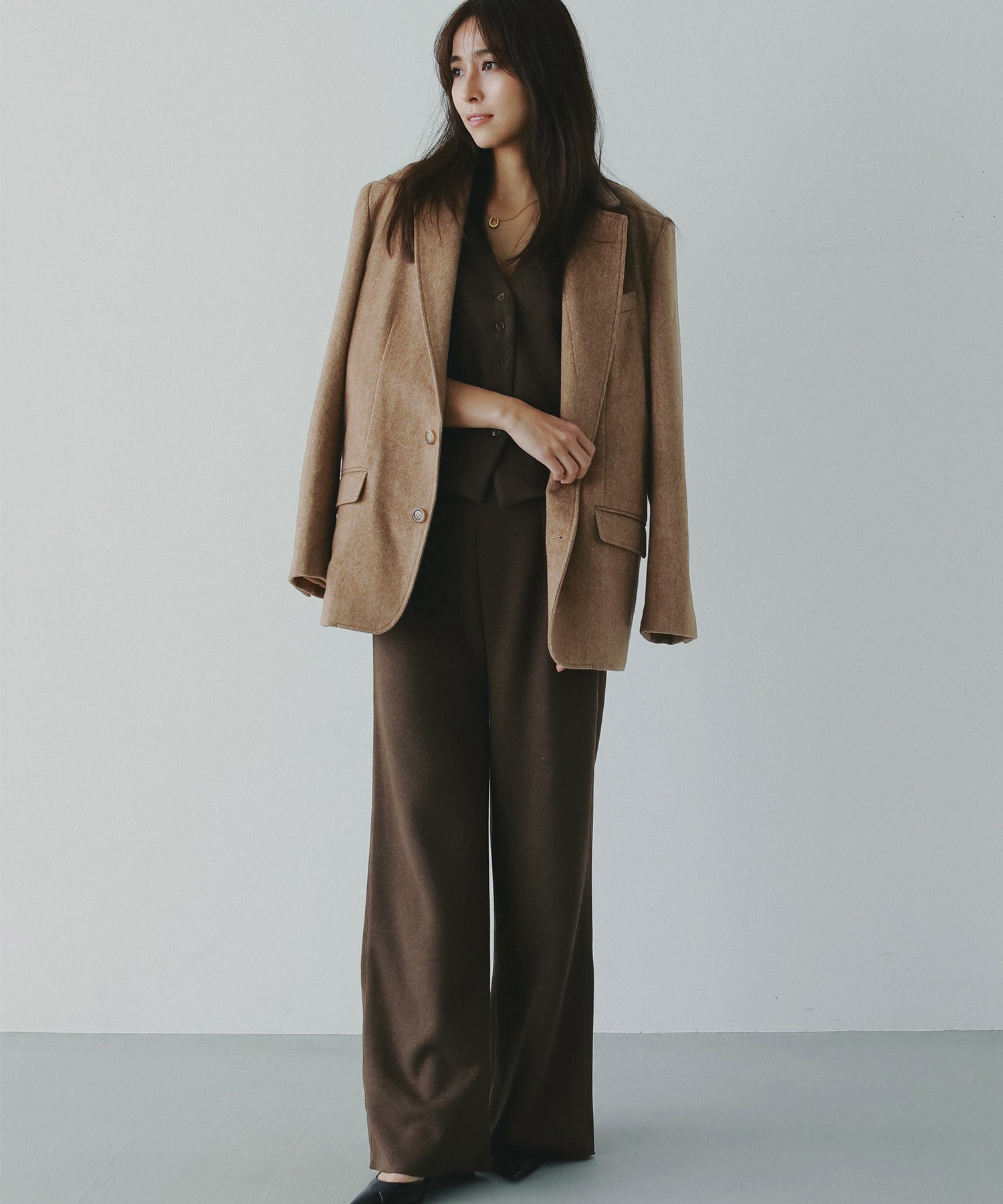 フェルトニットVネックジレ