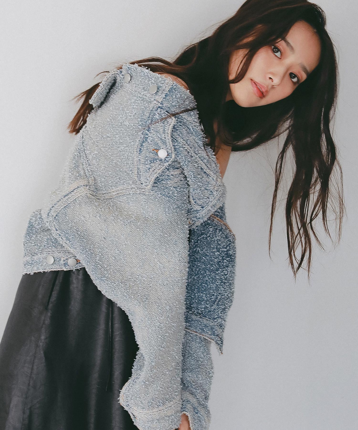 デニムライク ショートジャケット