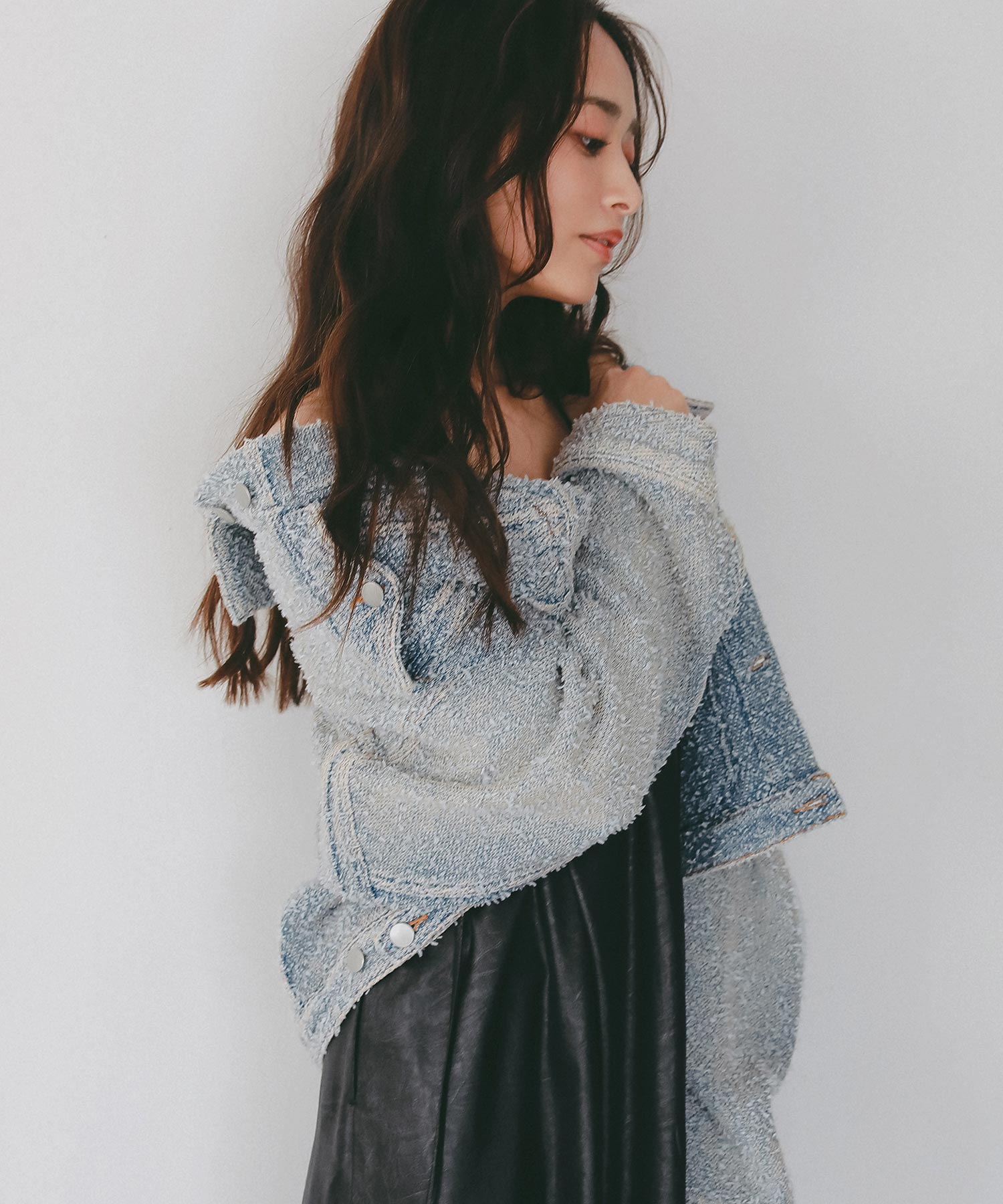 デニムライク ショートジャケット