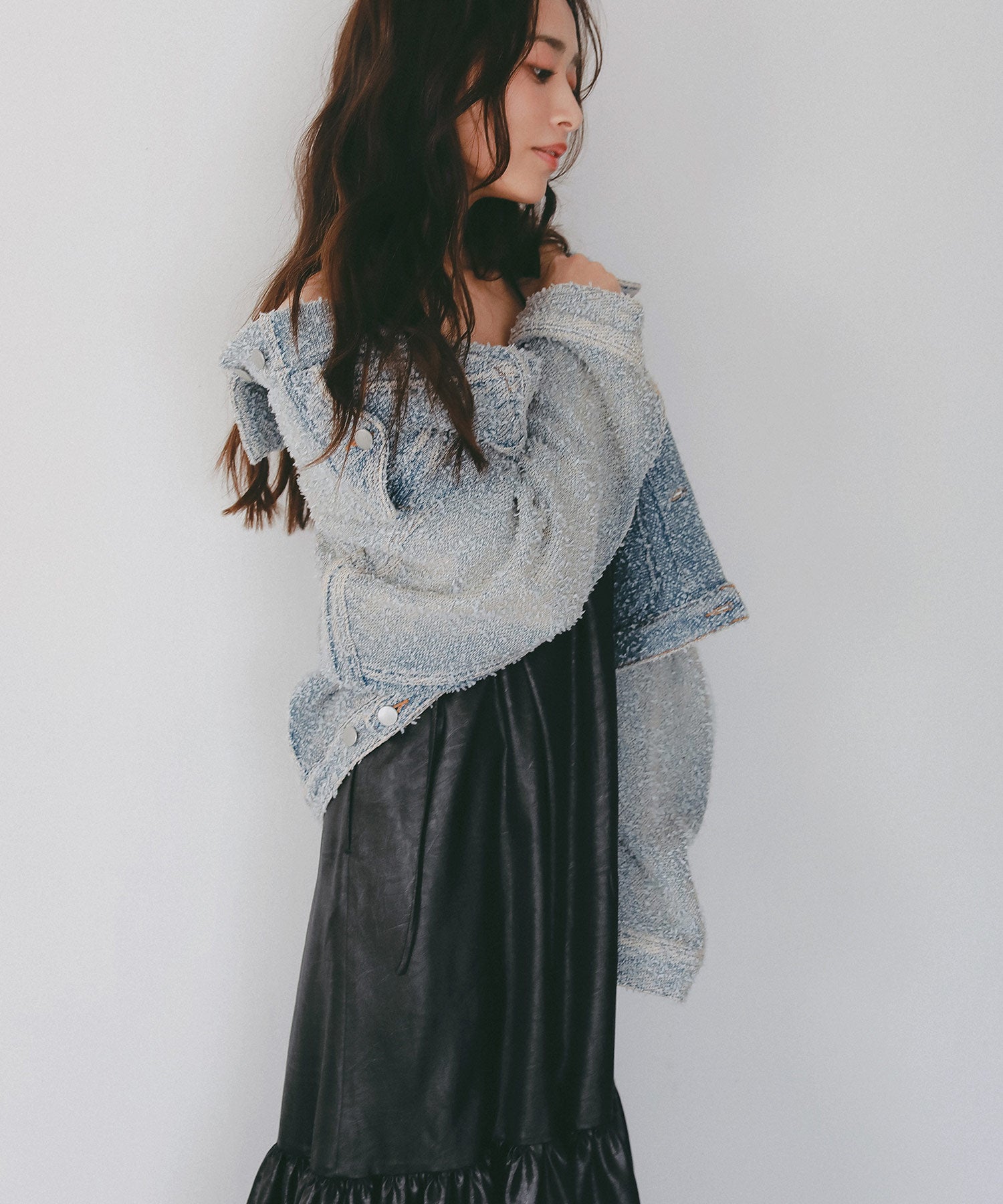 レザーライク キャミソールワンピース