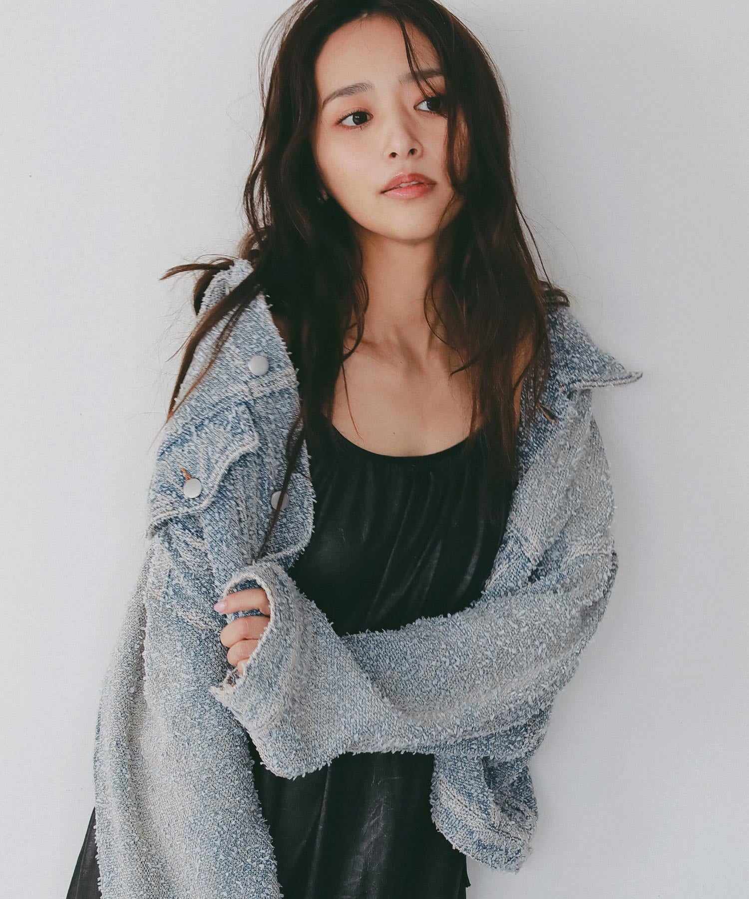 デニムライク ショートジャケット