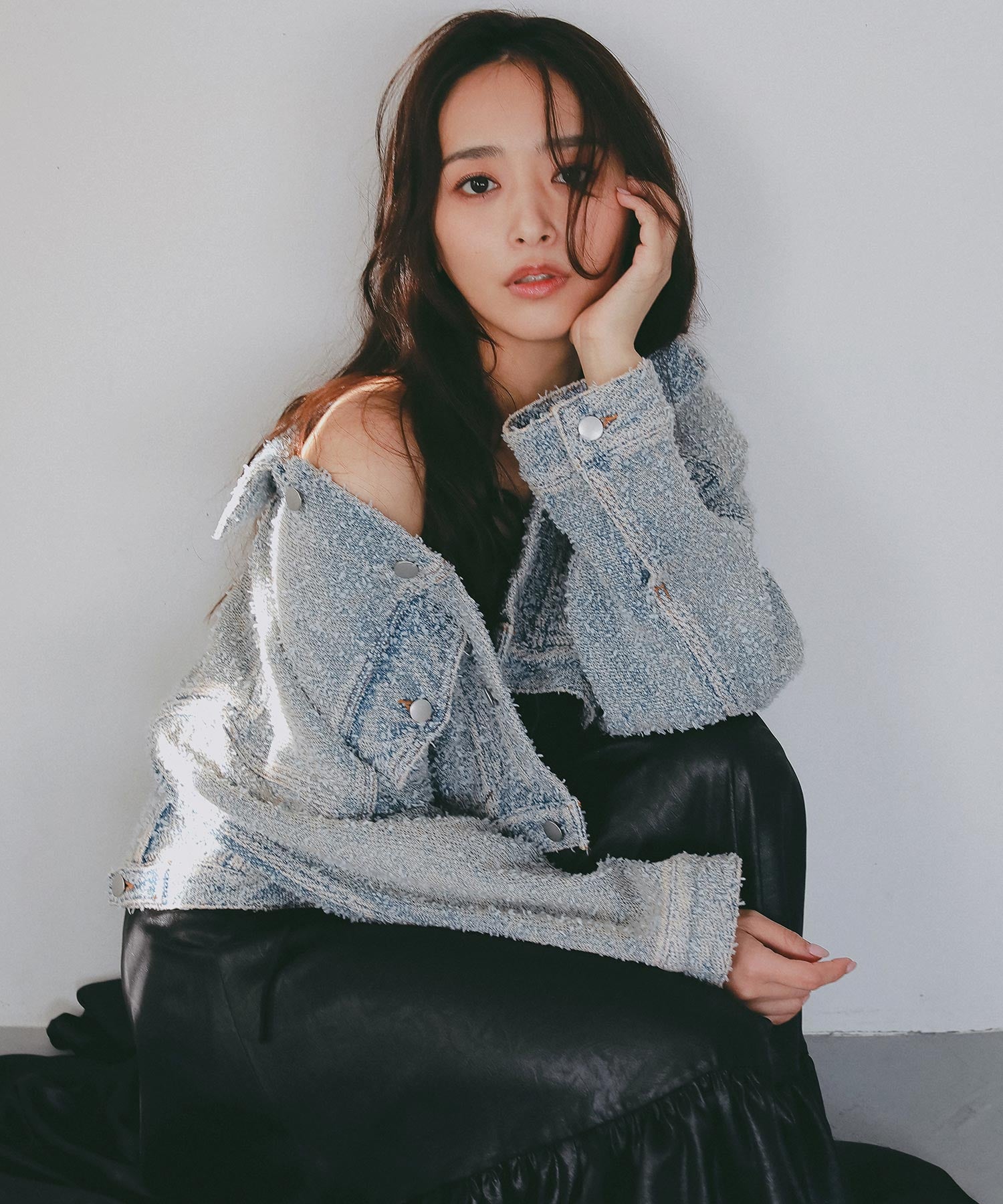 デニムライク ショートジャケット