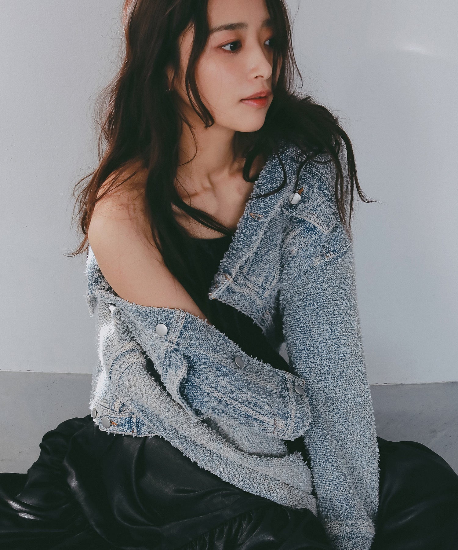 デニムライク ショートジャケット