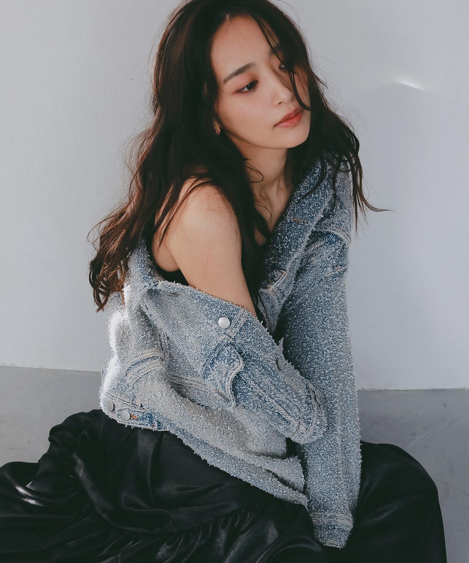 デニムライク ショートジャケット