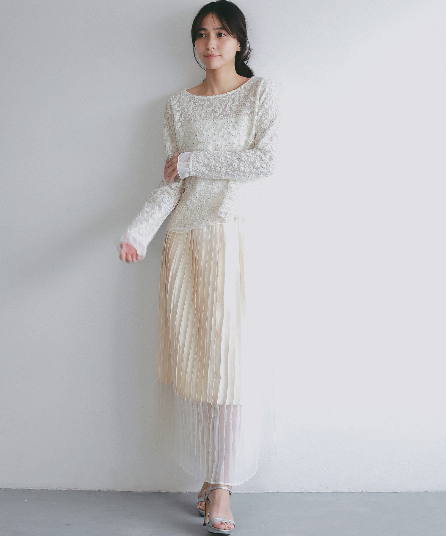 シアージャガードフラワーカットソー