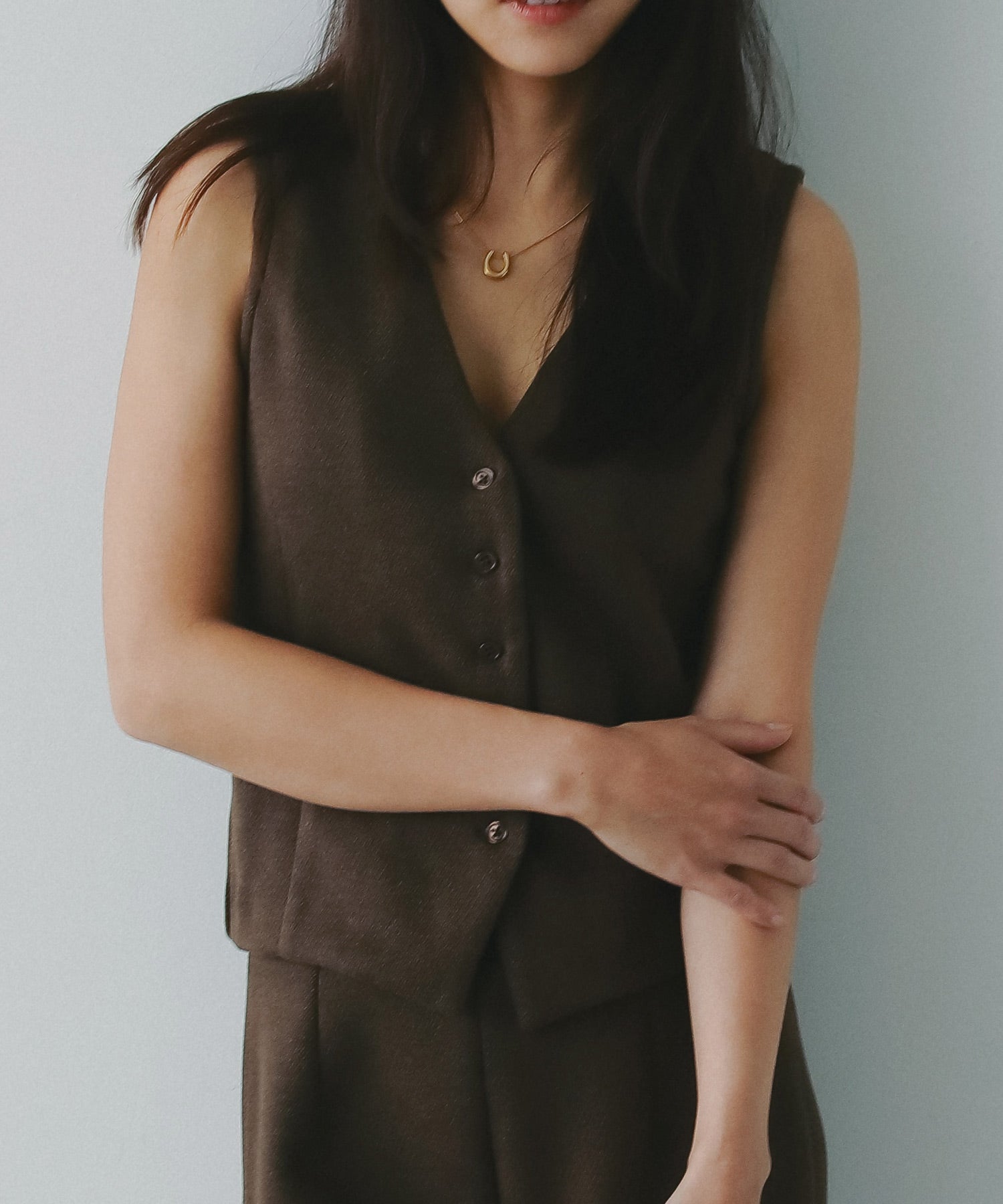 フェルトニットVネックジレ