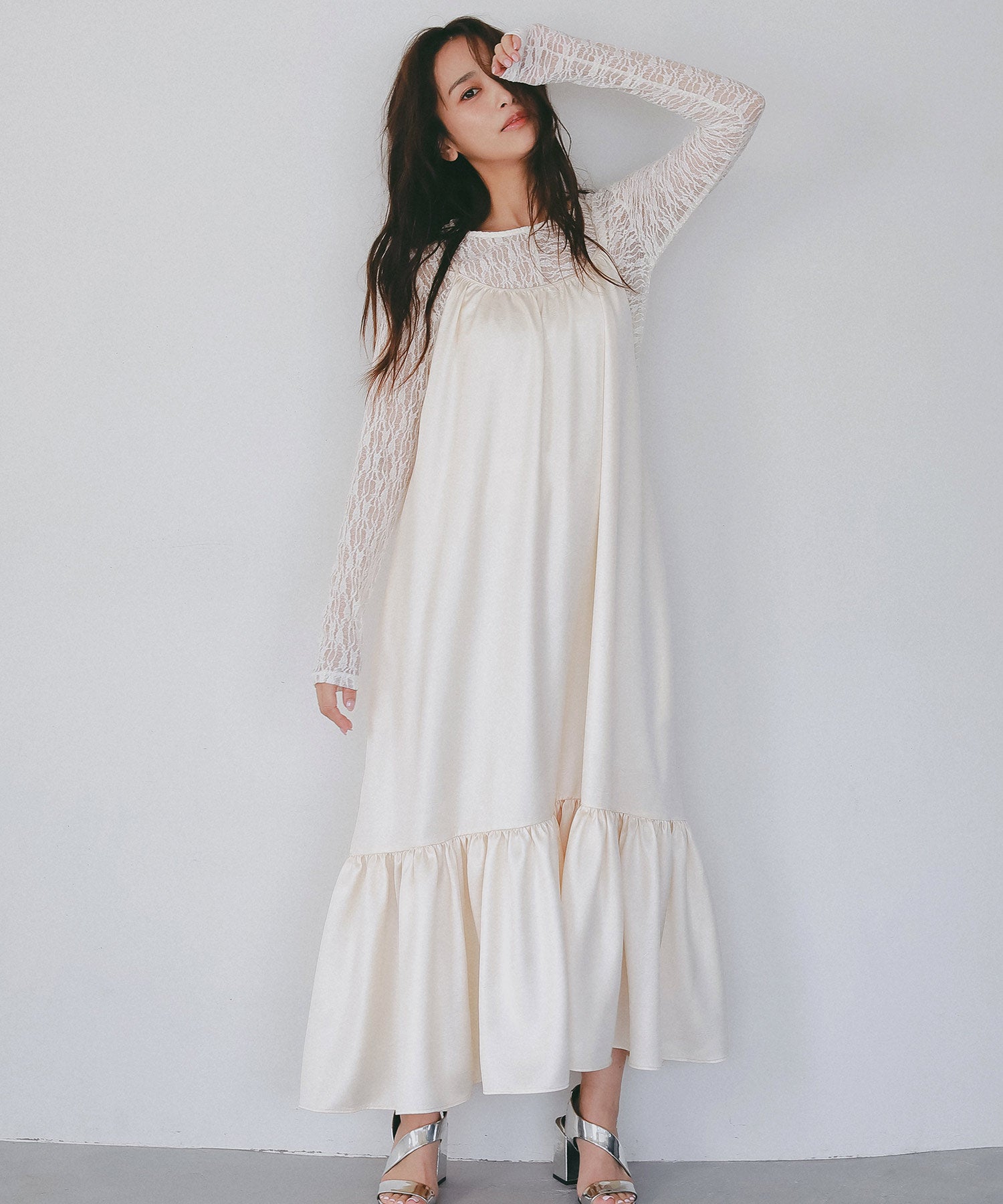 レザーライク キャミソールワンピース