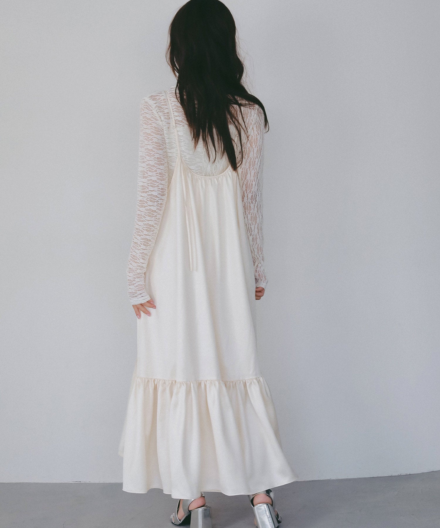 レザーライク キャミソールワンピース