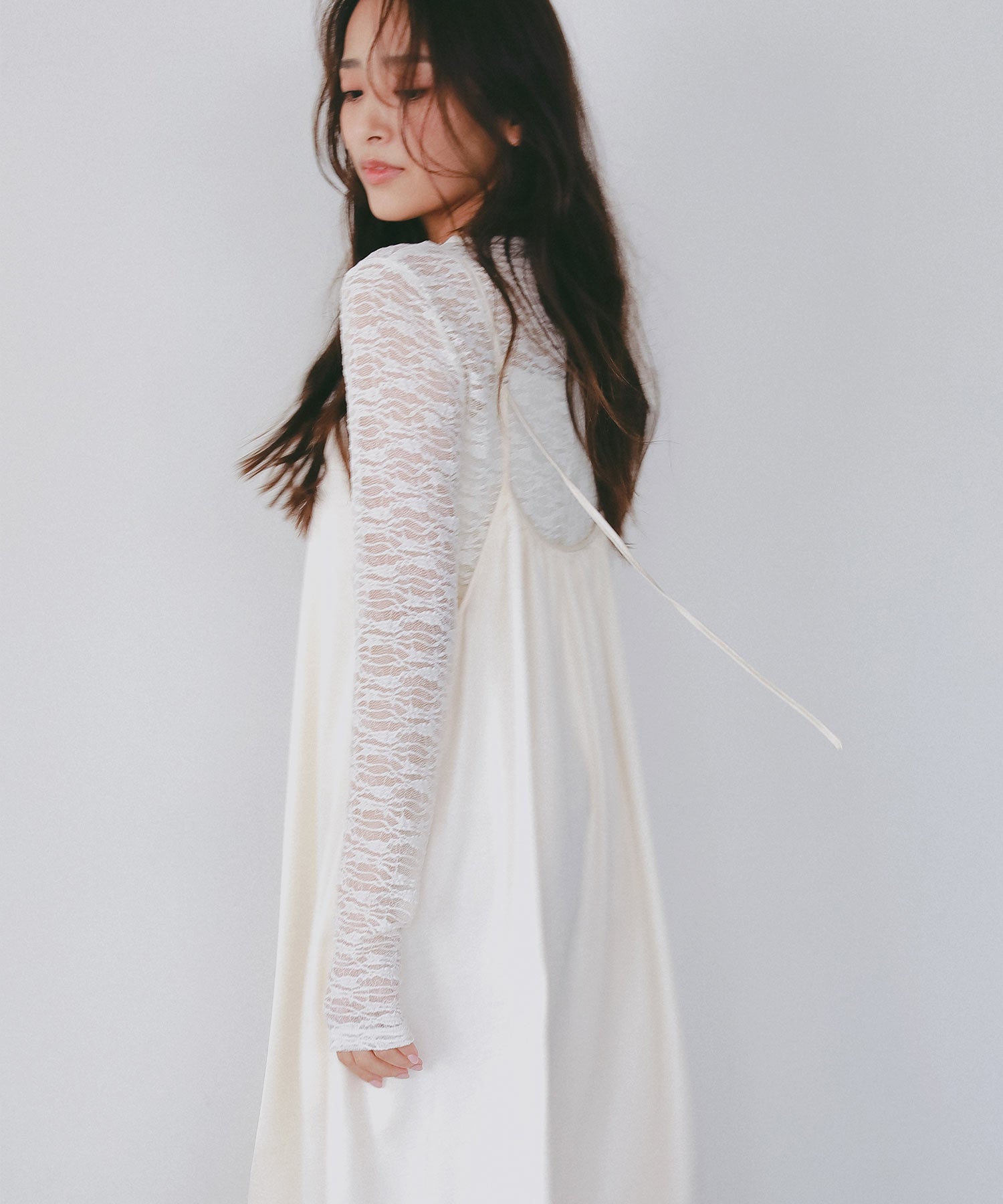 レザーライク キャミソールワンピース