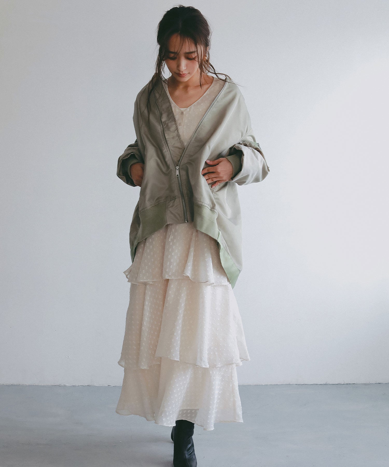 ロングシルエット MA-1ブルゾン