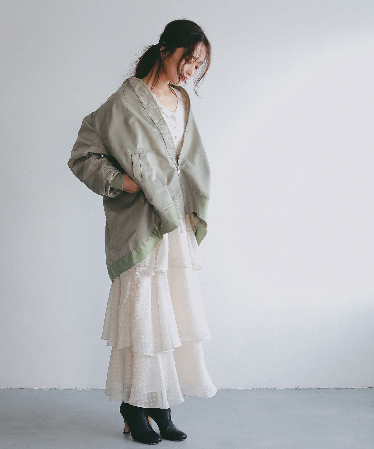 ロングシルエット MA-1ブルゾン