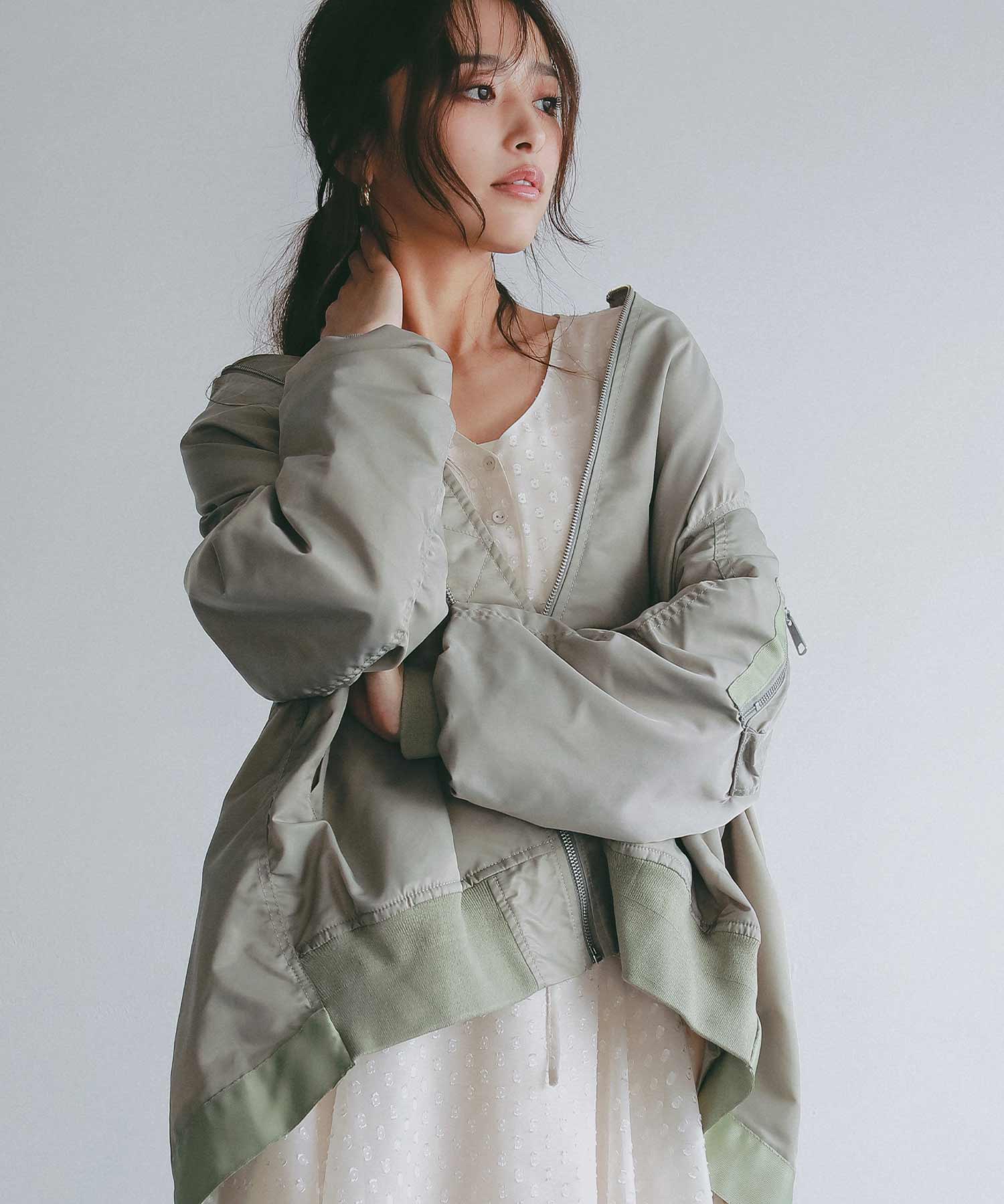 ロングシルエット MA-1ブルゾン