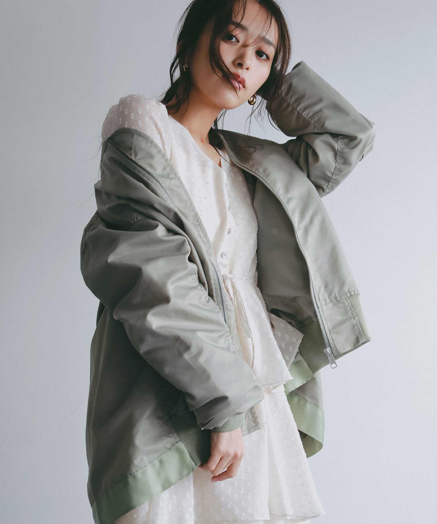 ロングシルエット MA-1ブルゾン