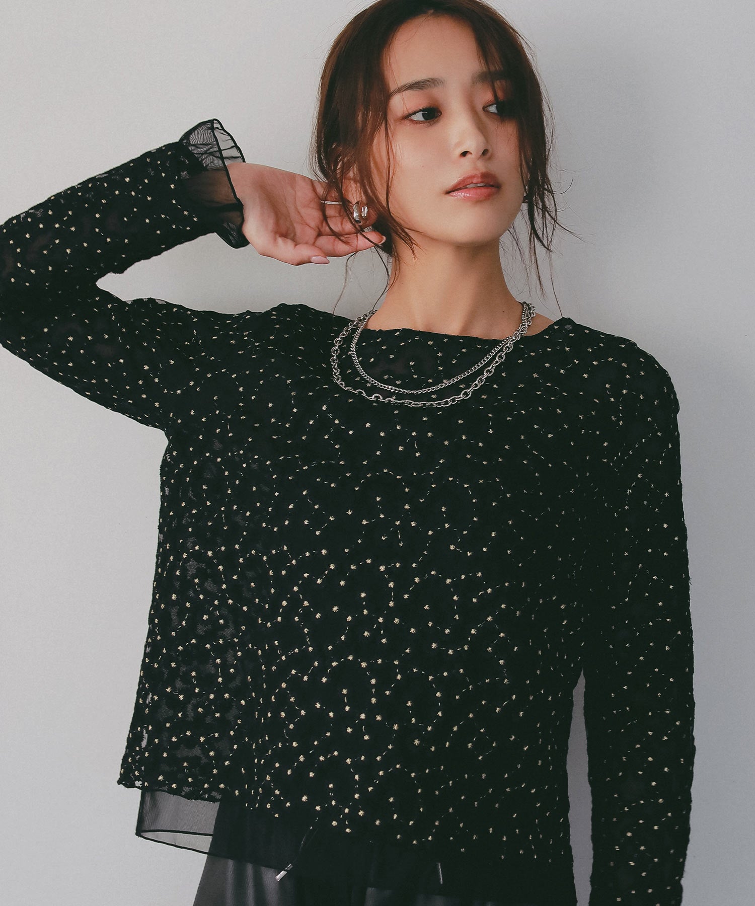 シアージャガードフラワーカットソー