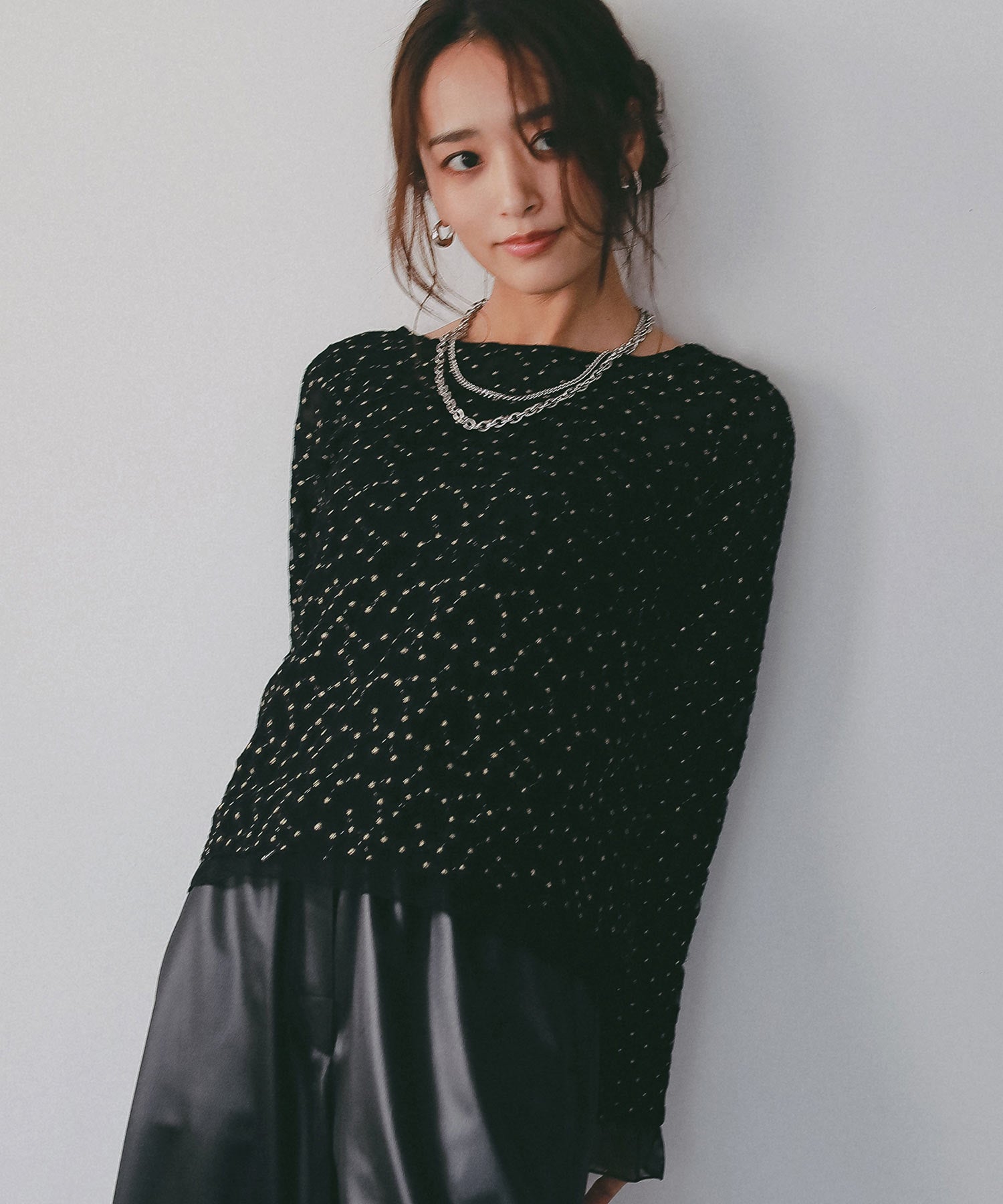 シアージャガードフラワーカットソー