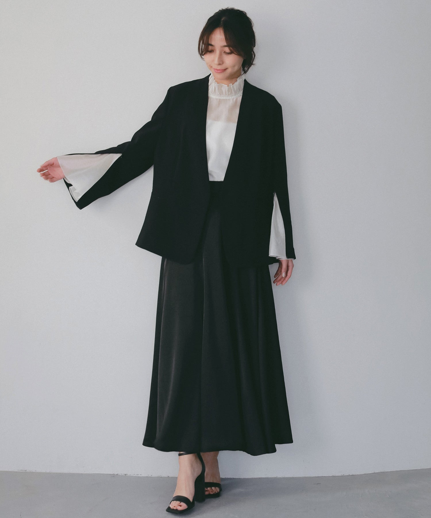 2WAYスリーブ イージーノーカラージャケット【セレモニー/オケージョン】