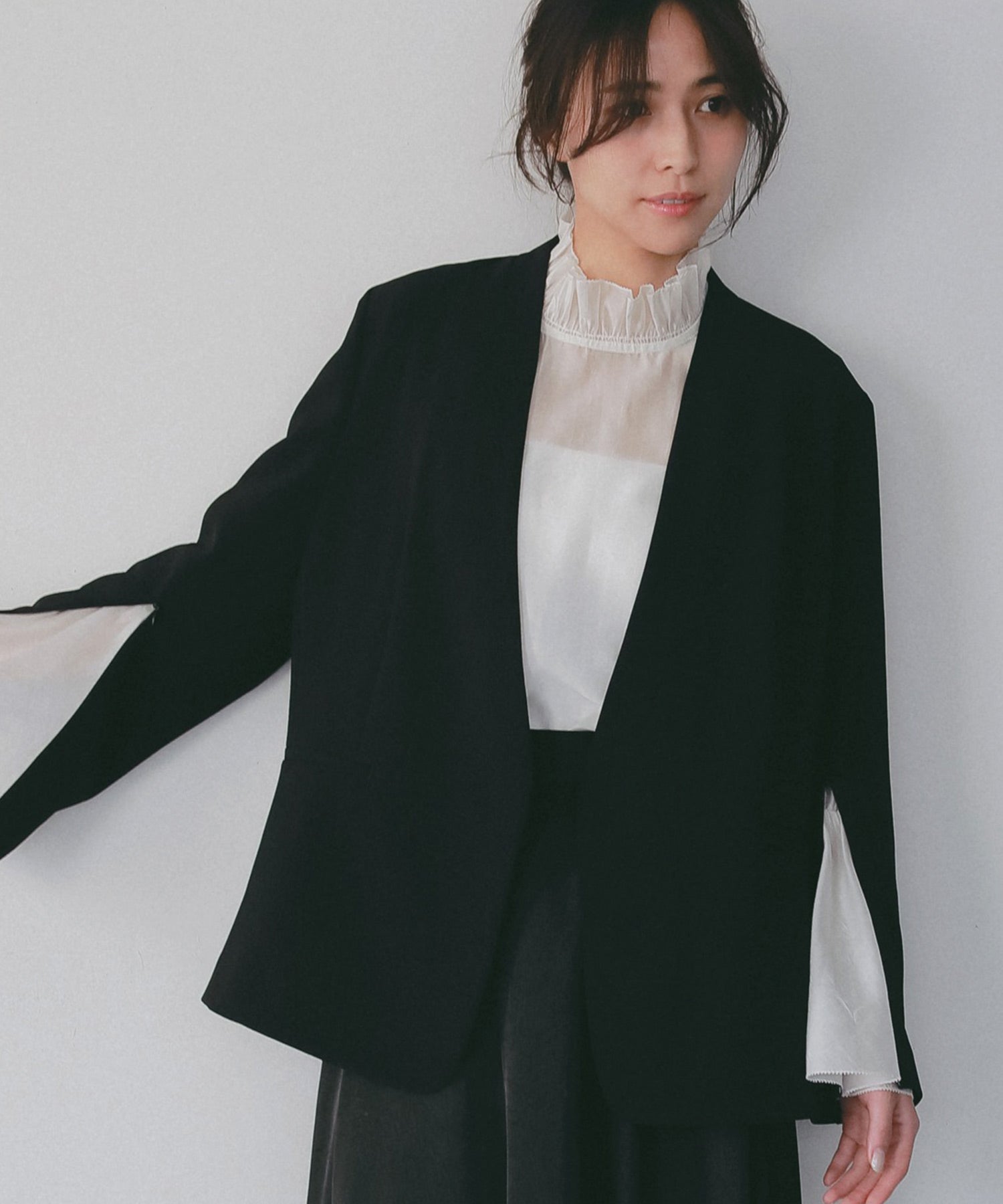 2WAYスリーブ イージーノーカラージャケット【セレモニー/オケージョン】