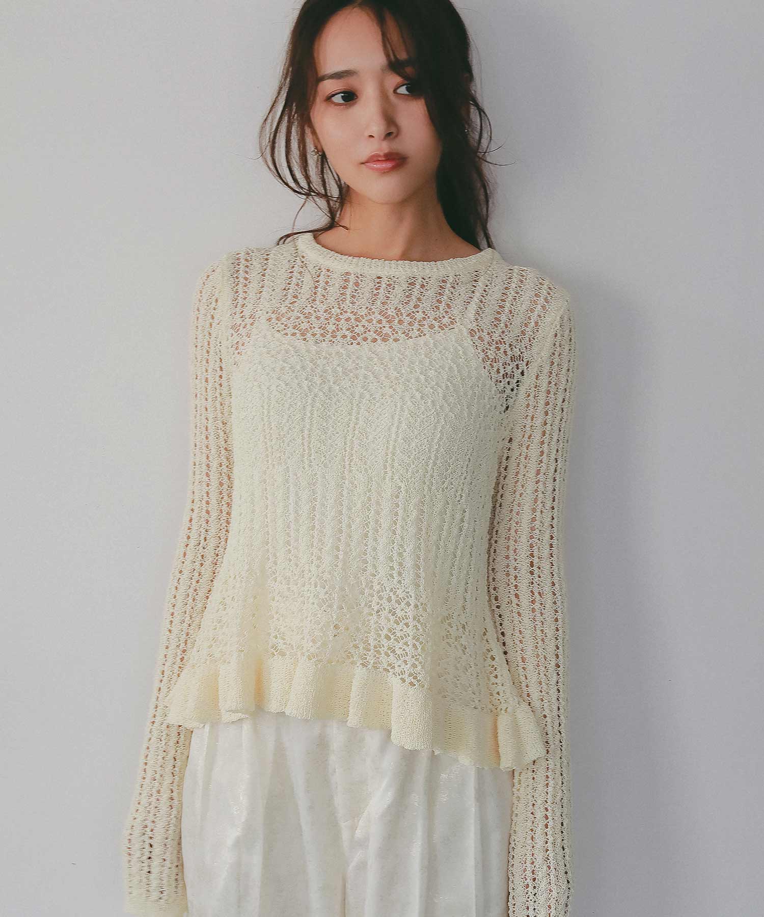 ペプラムクロシェ シアーニット