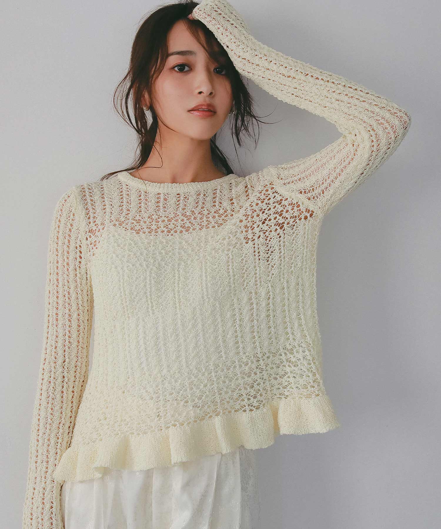 ペプラムクロシェ シアーニット