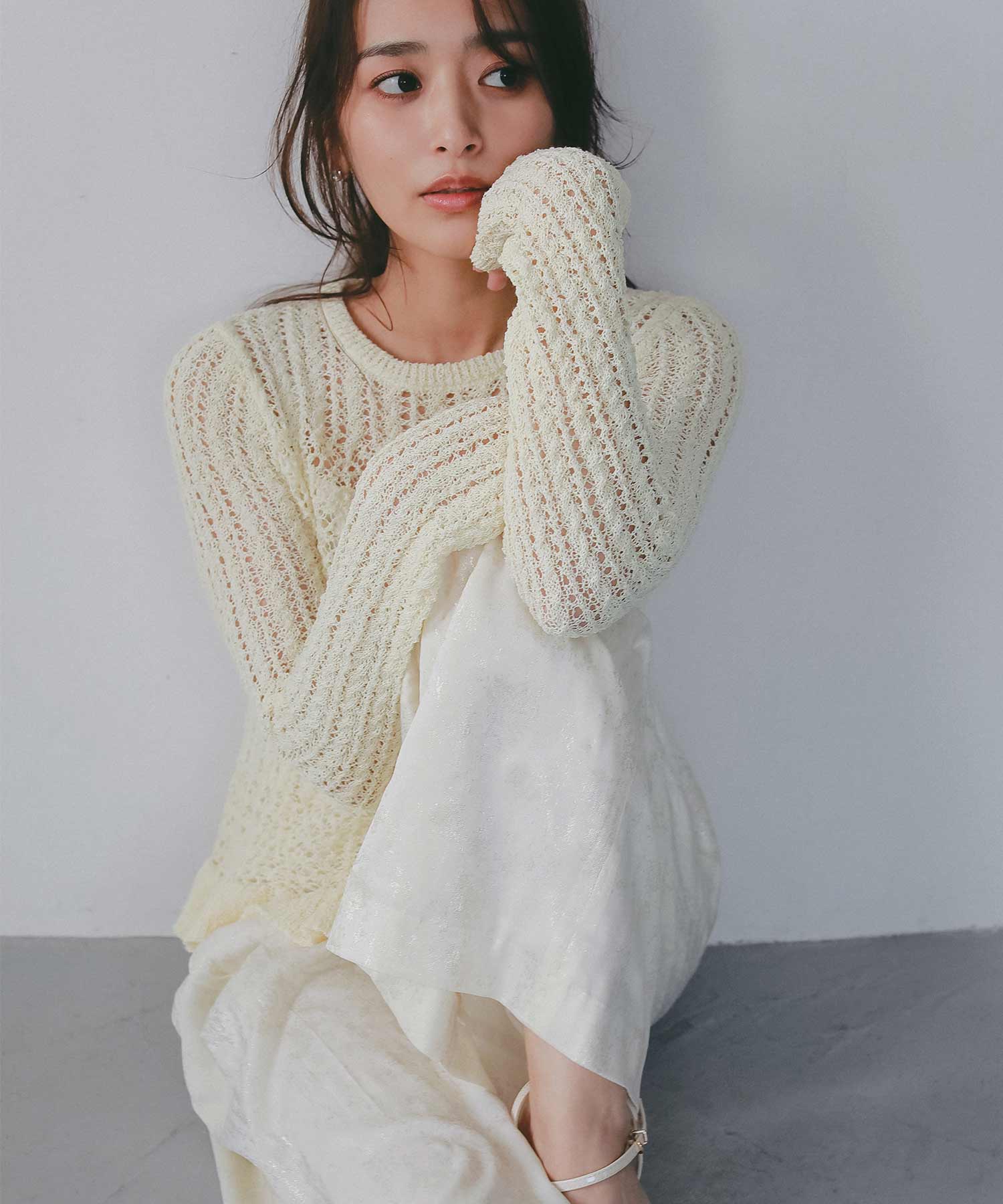 ペプラムクロシェ シアーニット