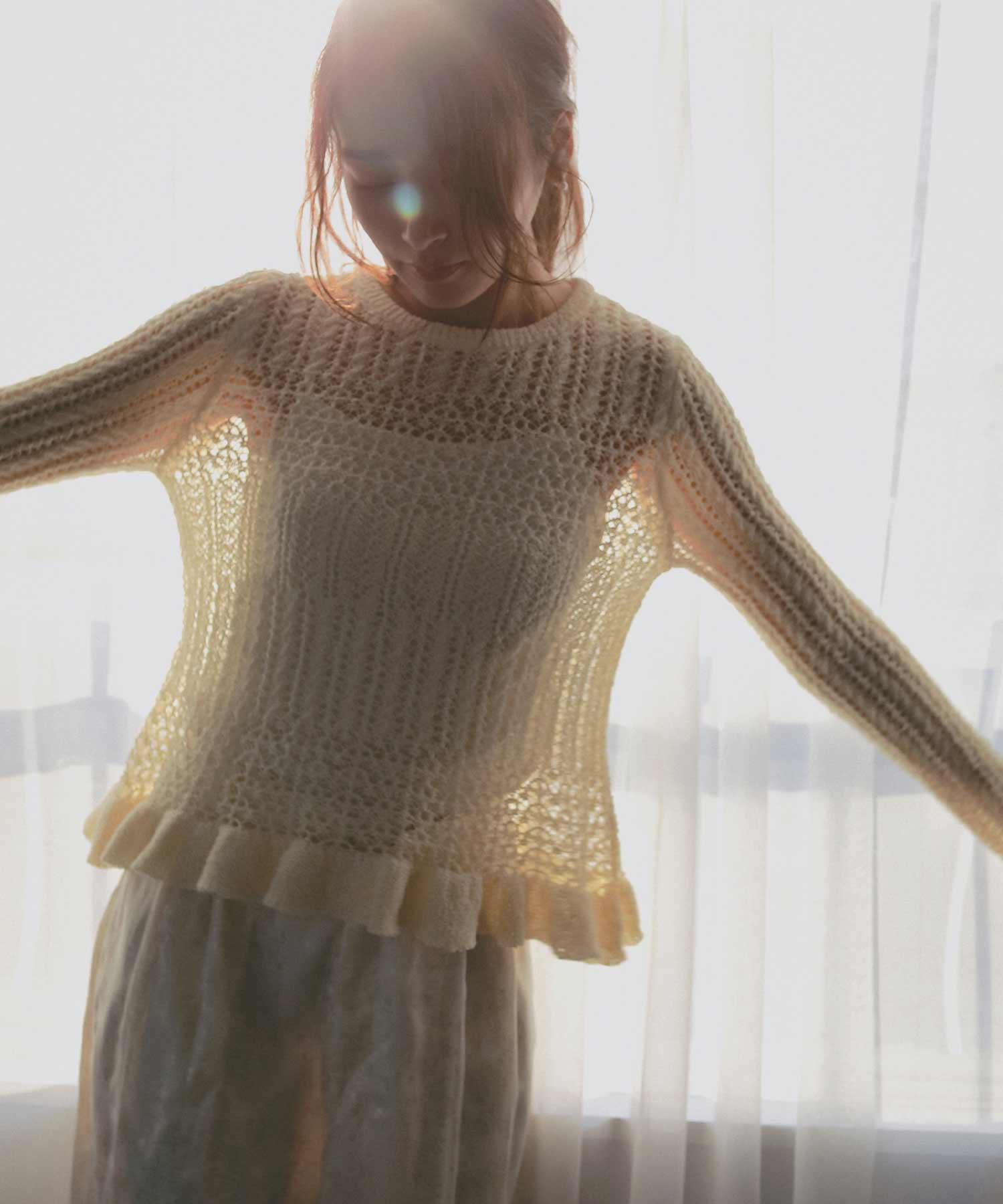 ペプラムクロシェ シアーニット