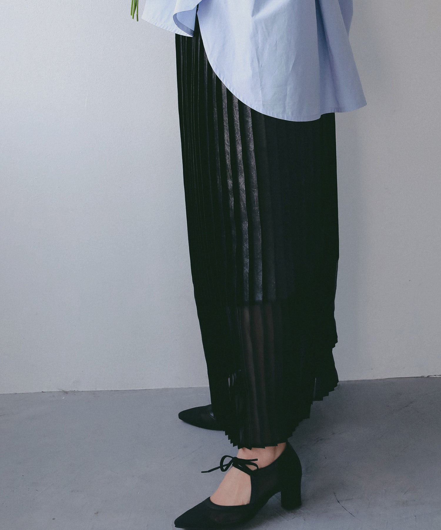 シアーヘム チンツプリーツスカート